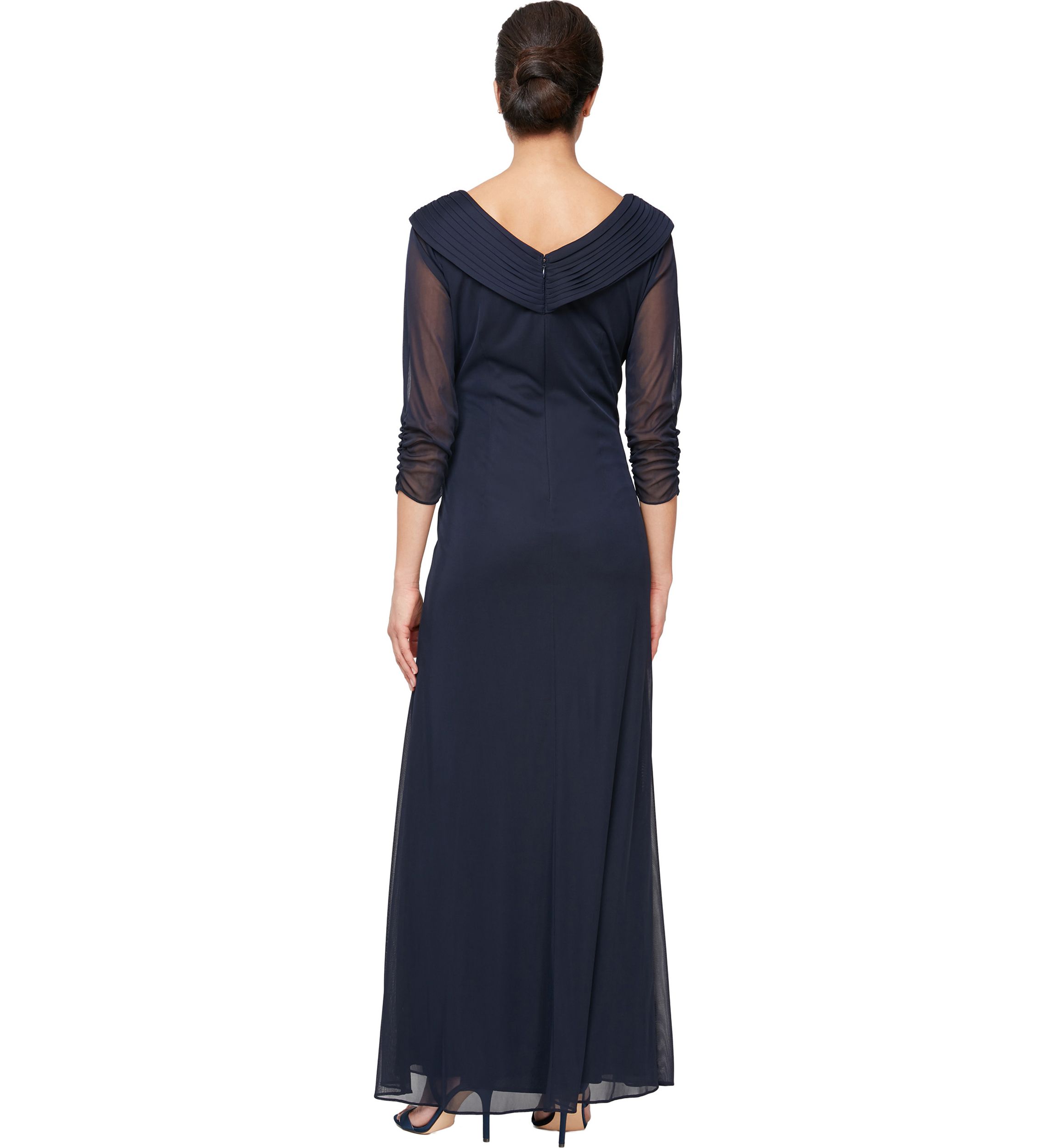 Womens Long Portrait Collar Dress