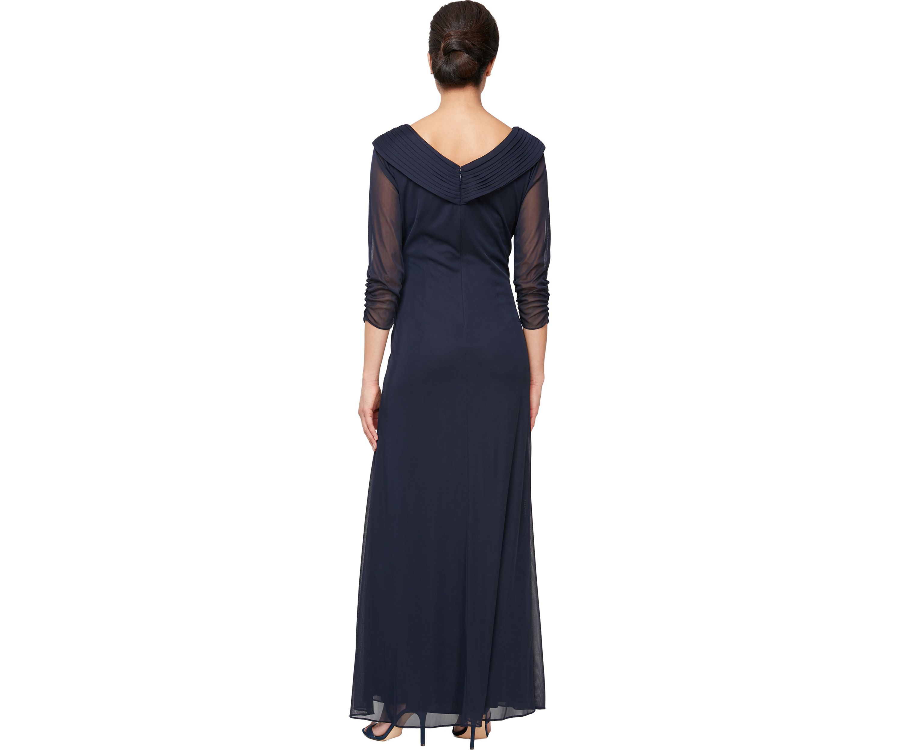 Womens Long Portrait Collar Dress