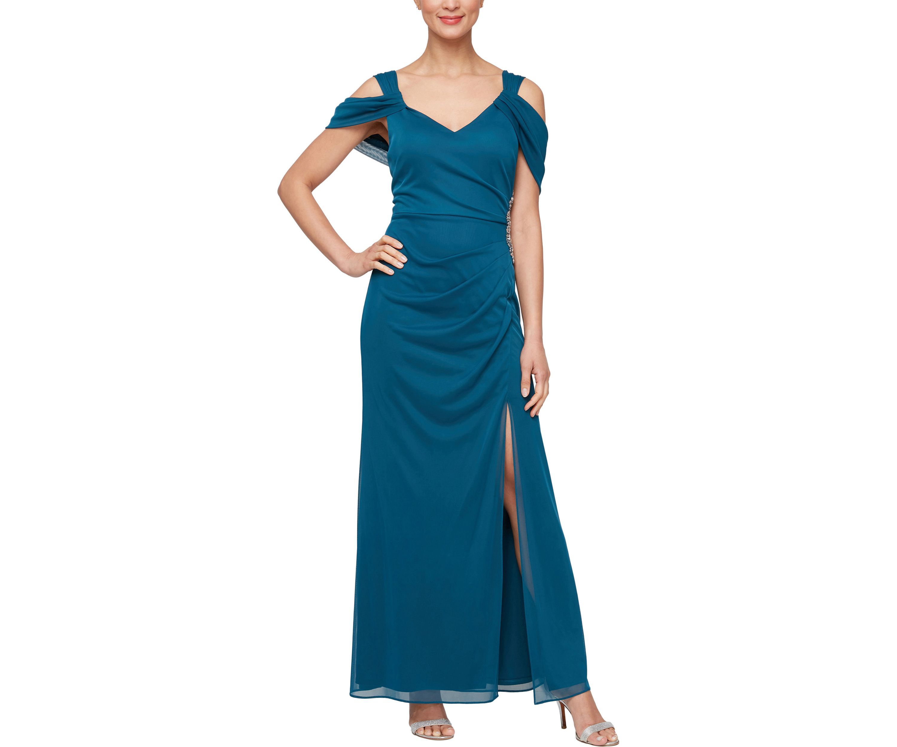 Cold Shoulder Dress with Surplice Neckline