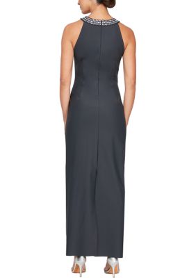 Women's Long Halter Neck Column Dress