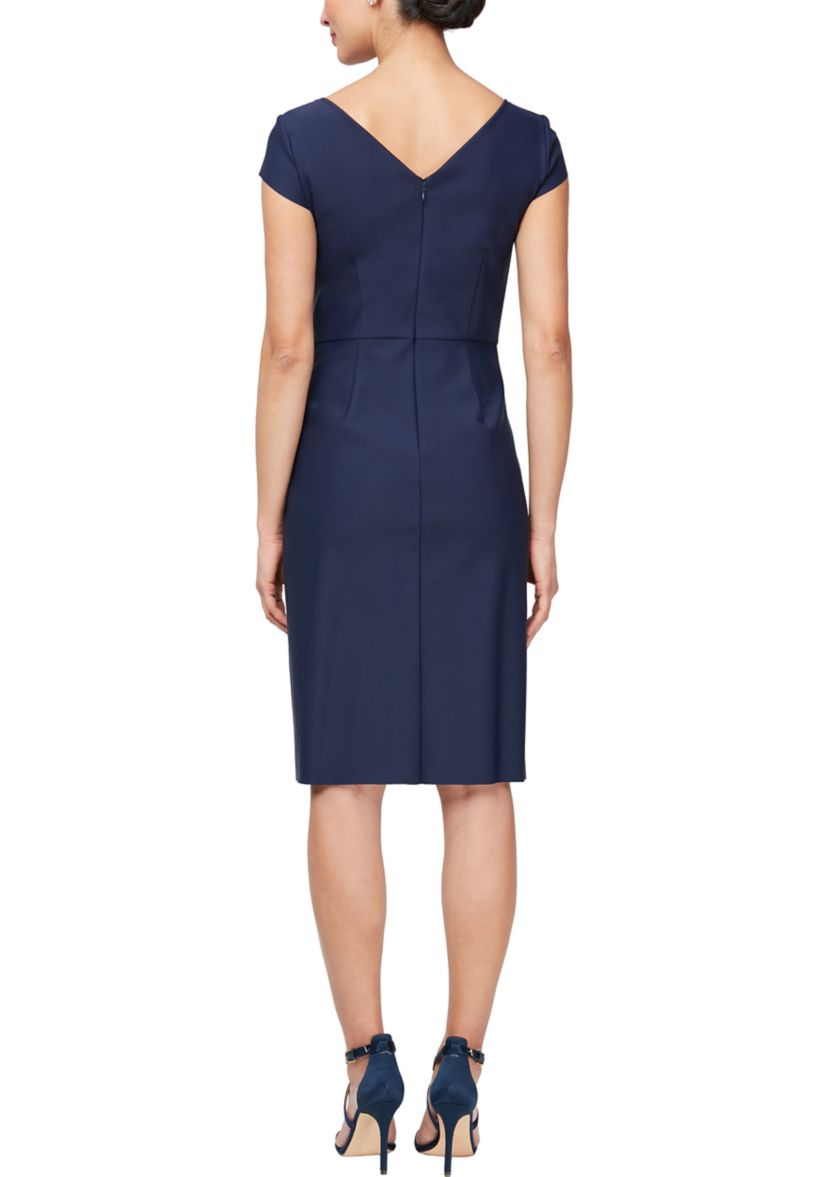 Womens Short Cap Sleeve Sheath Dress