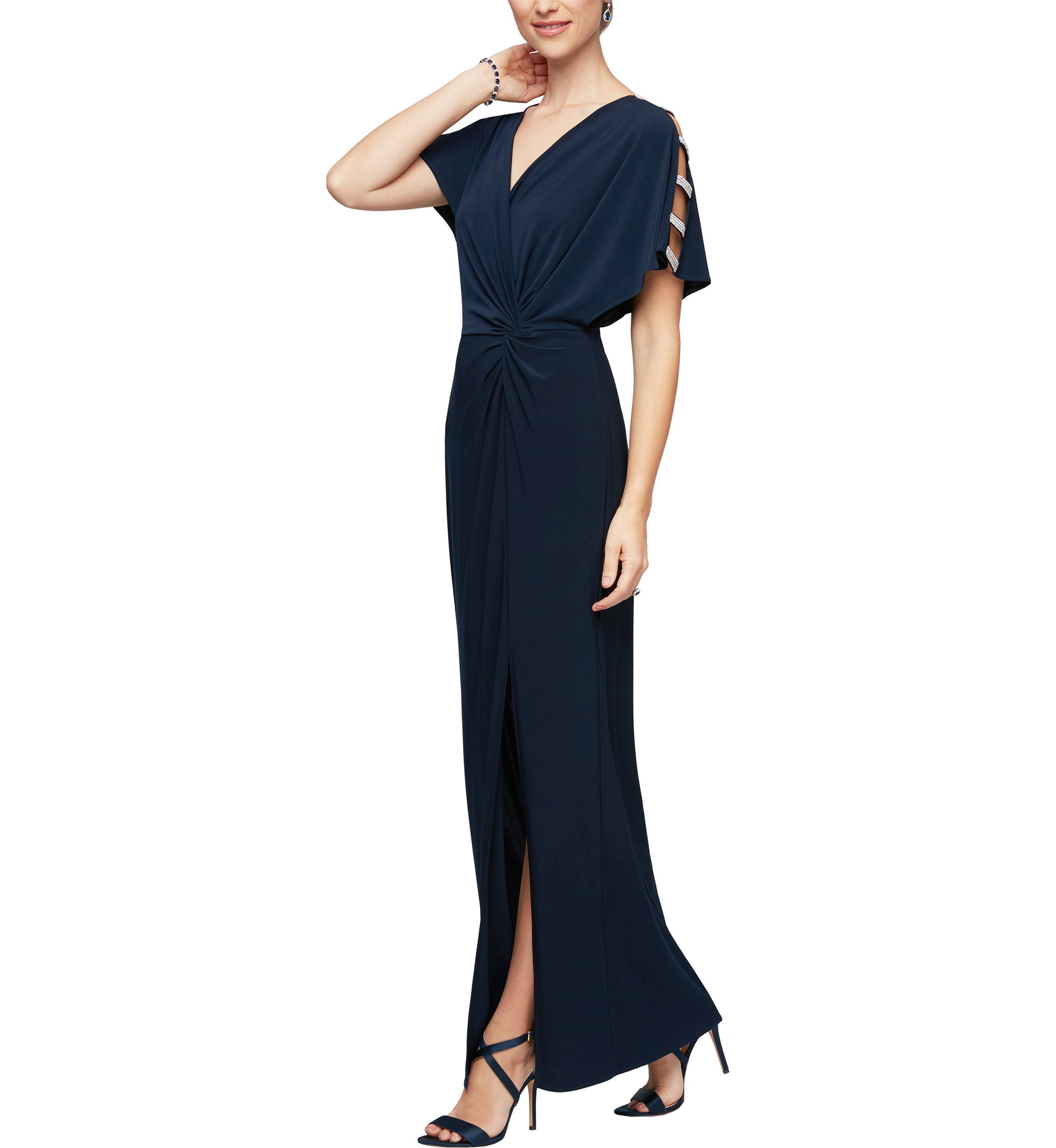 Womens Long Knot Front Dress 