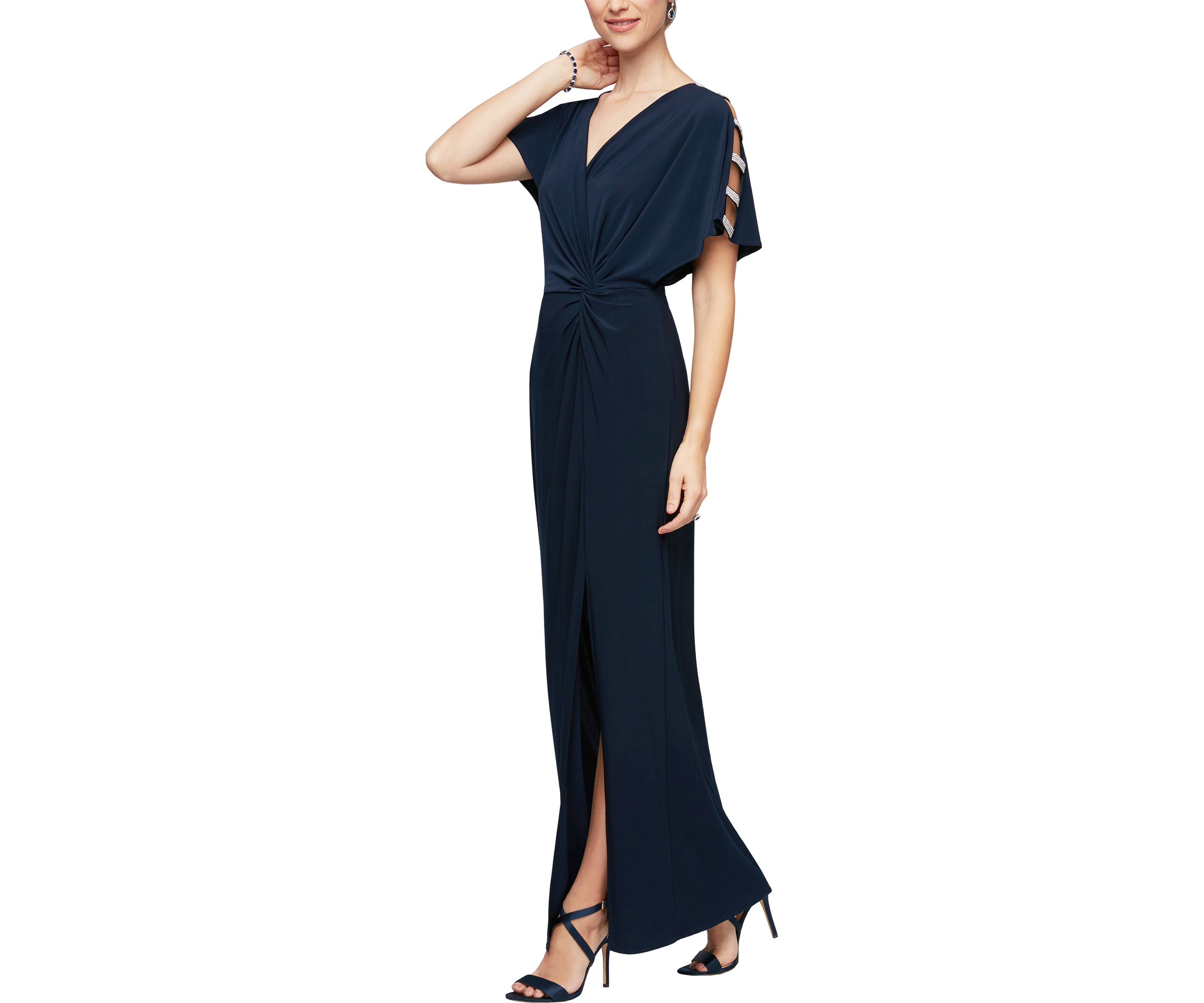 Womens Long Knot Front Dress 