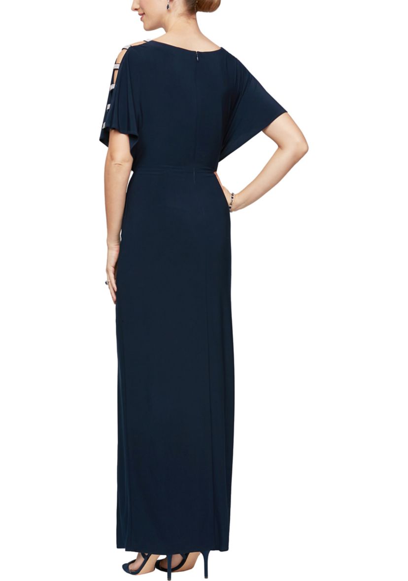 Womens Long Knot Front Dress 