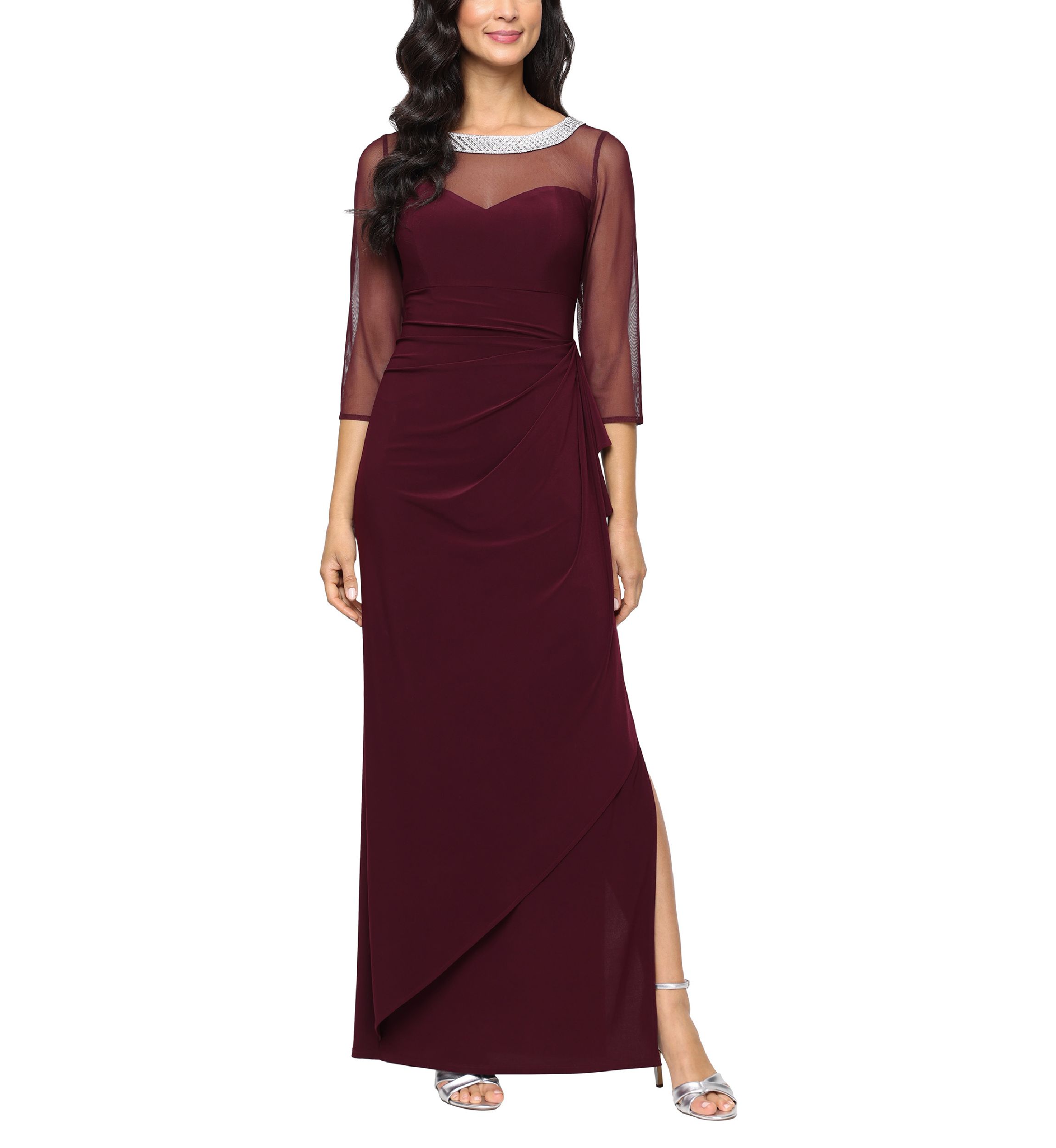 green emerald velvet dress Alex Evenings Regular main image 1