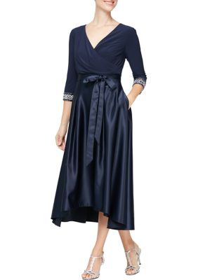 Alex Evenings Women's Surplice Tea Length Dress | belk