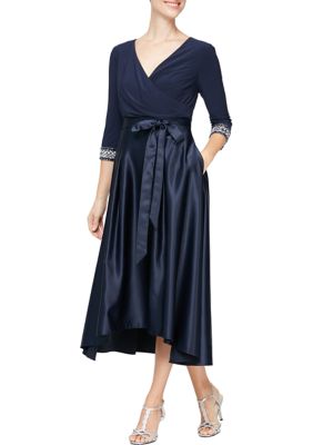 Alex Evenings Women s Surplice Tea Length Dress