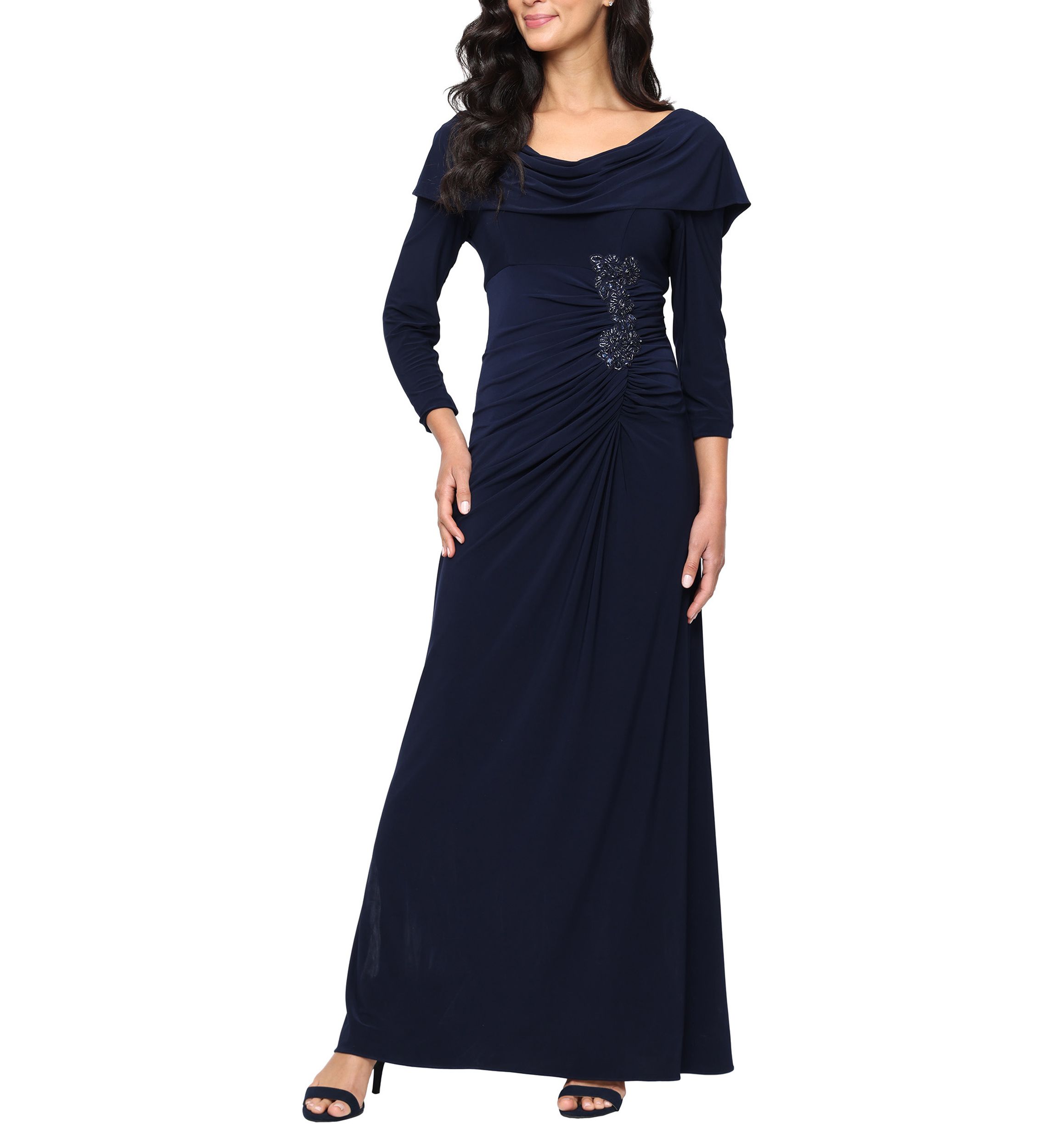 plus size formal evening dresses Sydneys Closet SC7386 Long Prom Dress Plus Size Strapless A-Line Floral Slit Puff Sleeves Train Pockets Formal Gown 14 / Green Floral