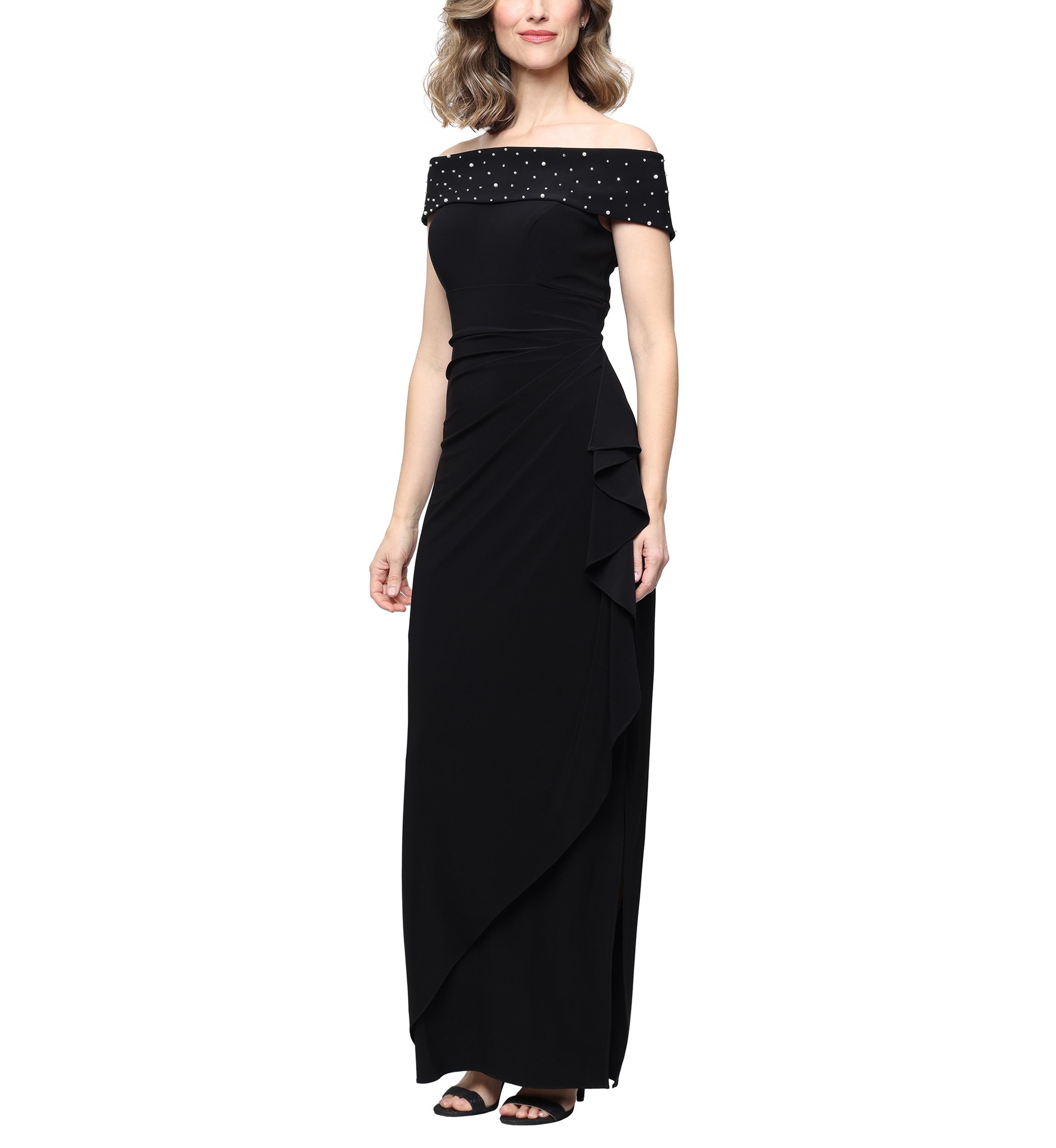 belk evening dresses Black & Formal ADDITIONAL INSURANCE:$7000 Total (+$250.00) Upstream colour Daska chiffon ruffle maxi Bridal gowns