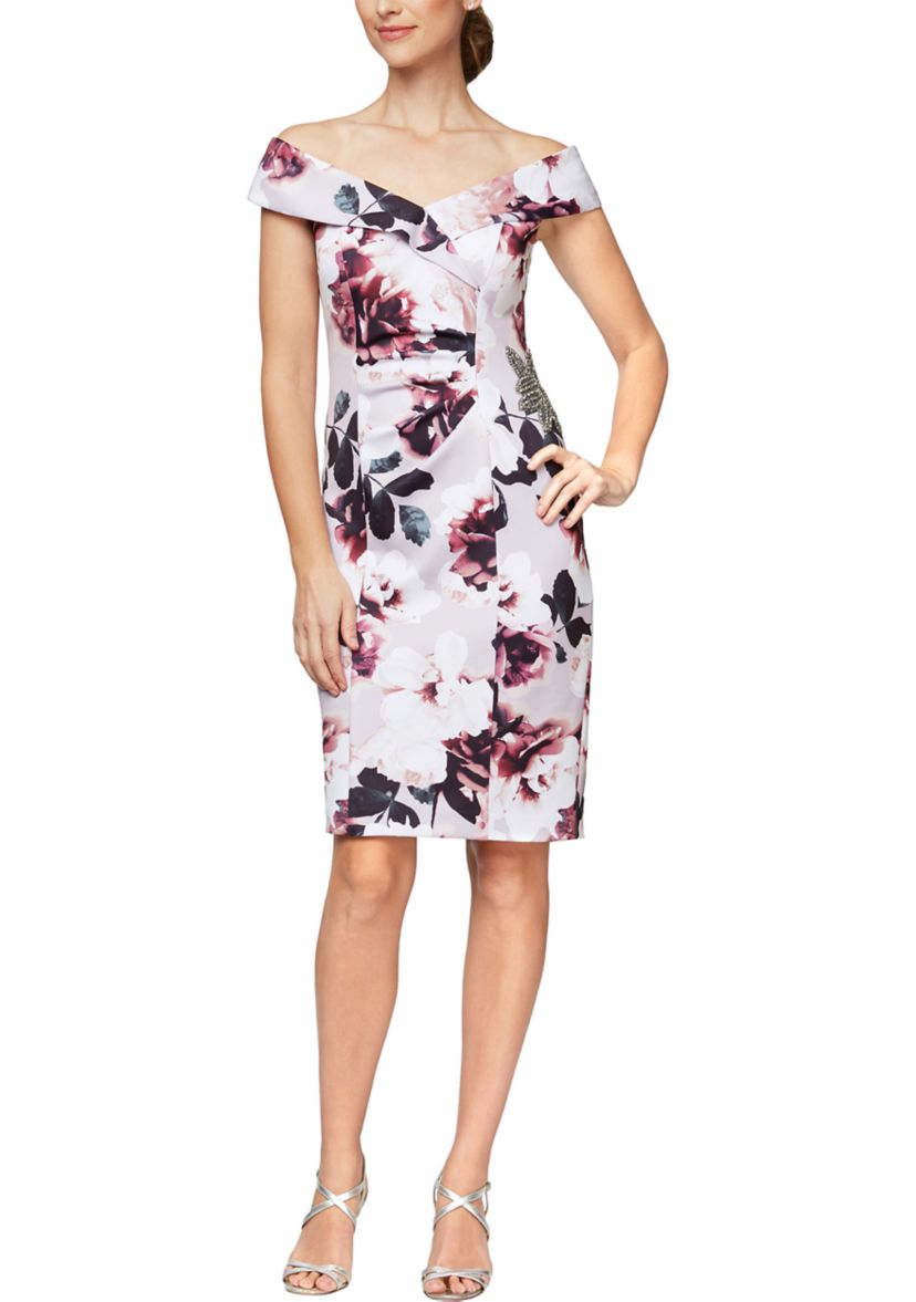 Short Printed Sheath Dress
