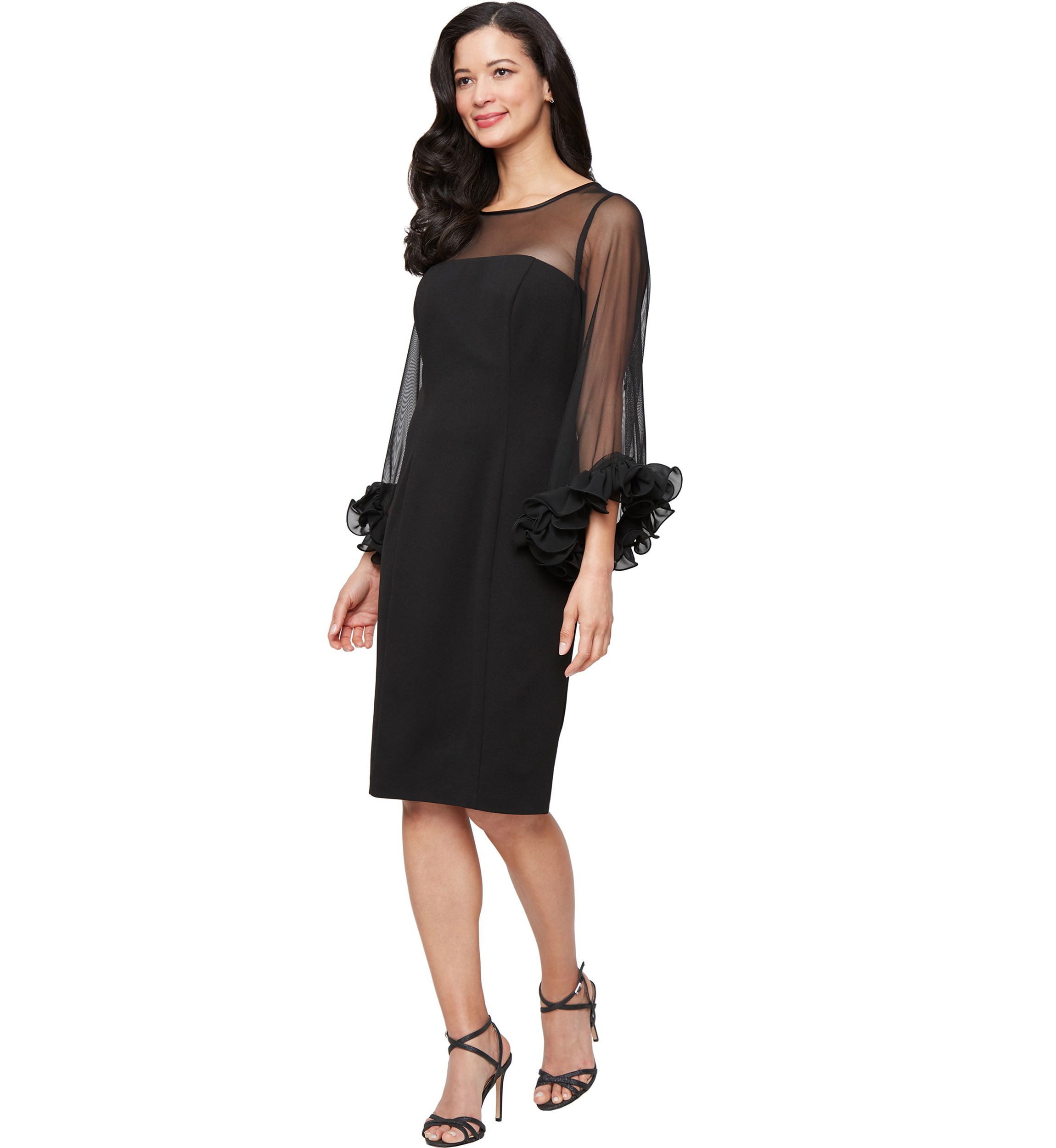 Womens Short Stretch Crepe Sheath Dress