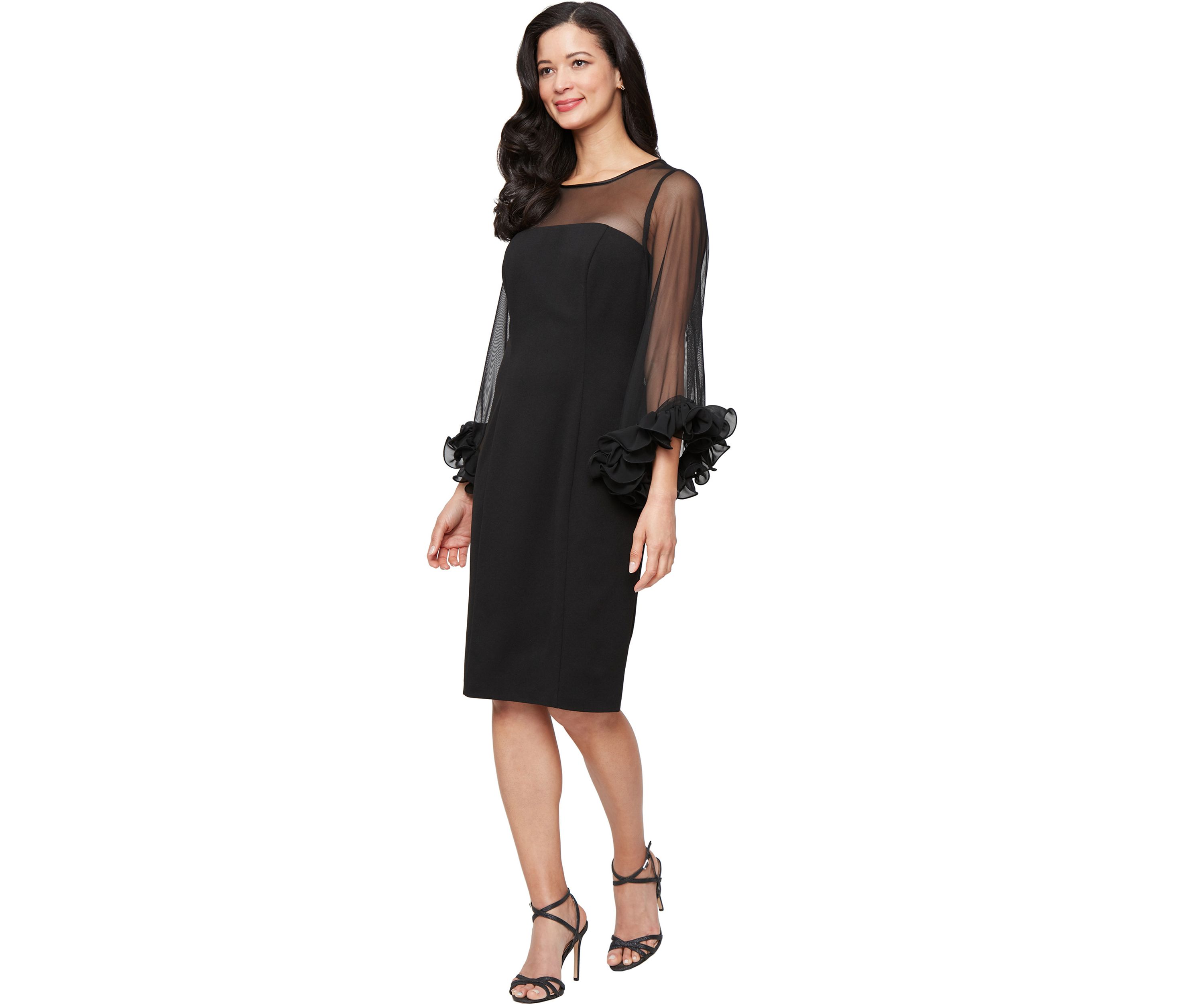 Womens Short Stretch Crepe Sheath Dress