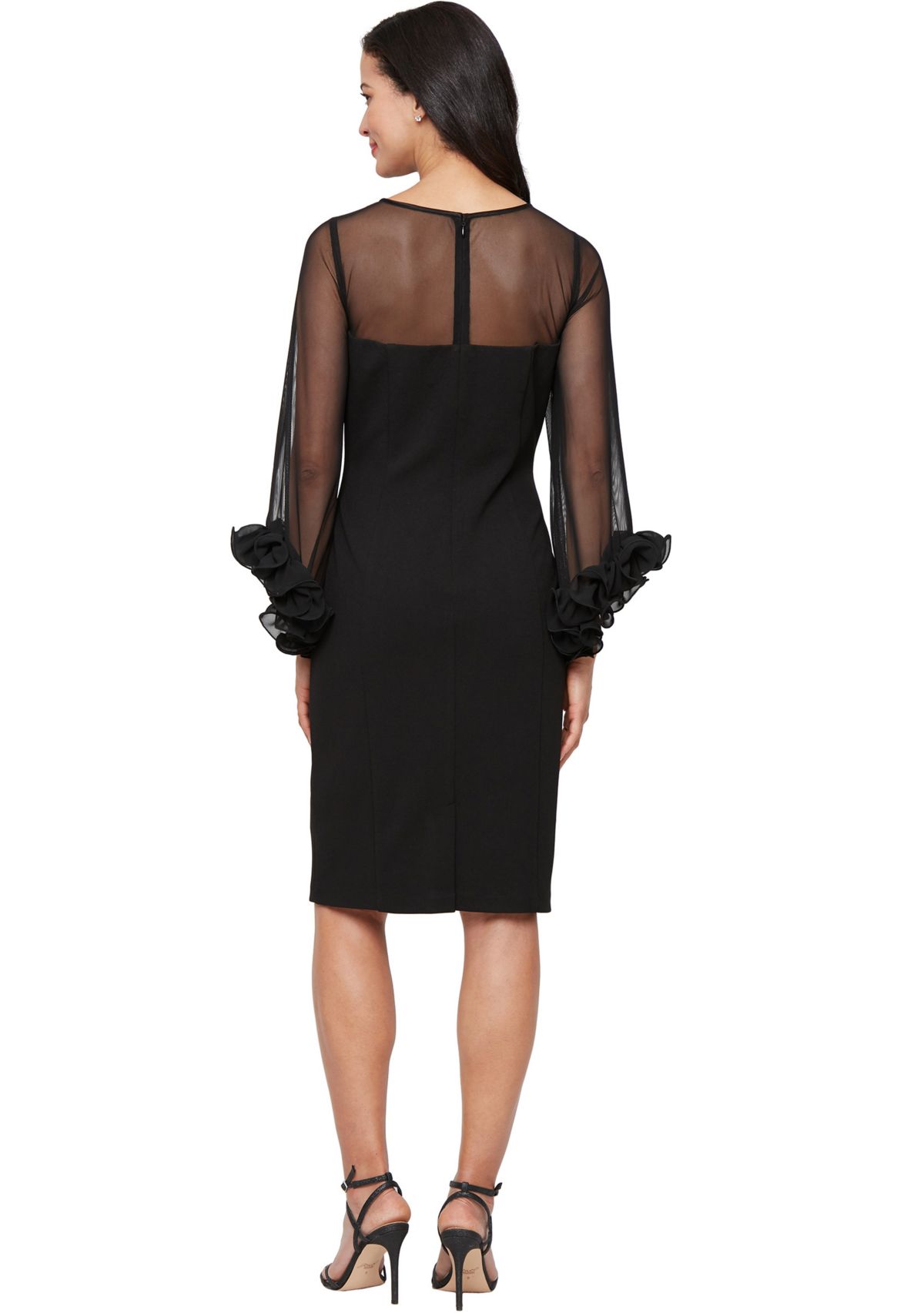Womens Short Stretch Crepe Sheath Dress