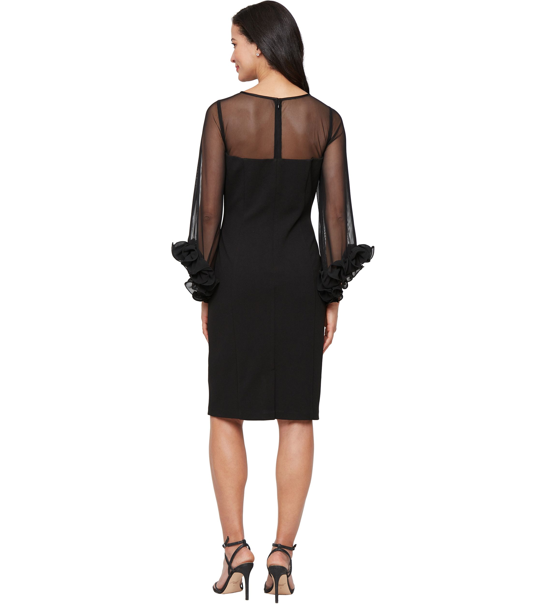 Womens Short Stretch Crepe Sheath Dress