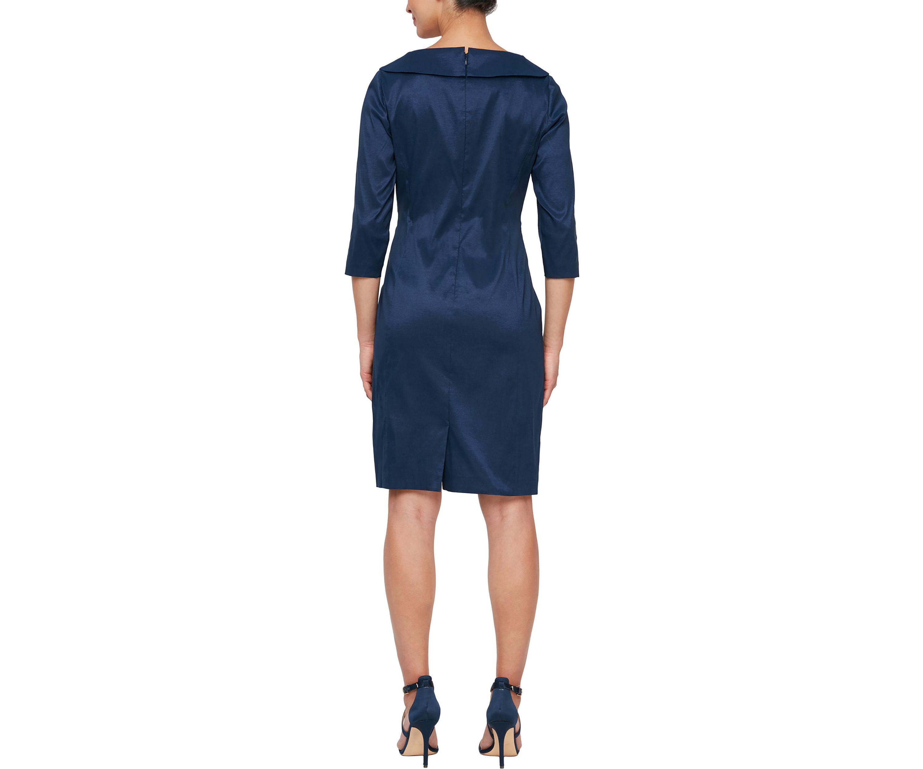 Womens Short Dress With Crossover V-Neck