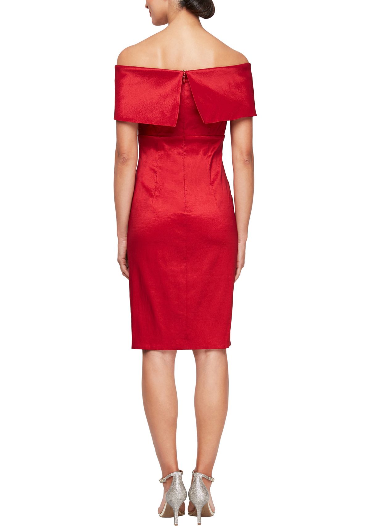 Womens Short Off the Shoulder Sheath Dress