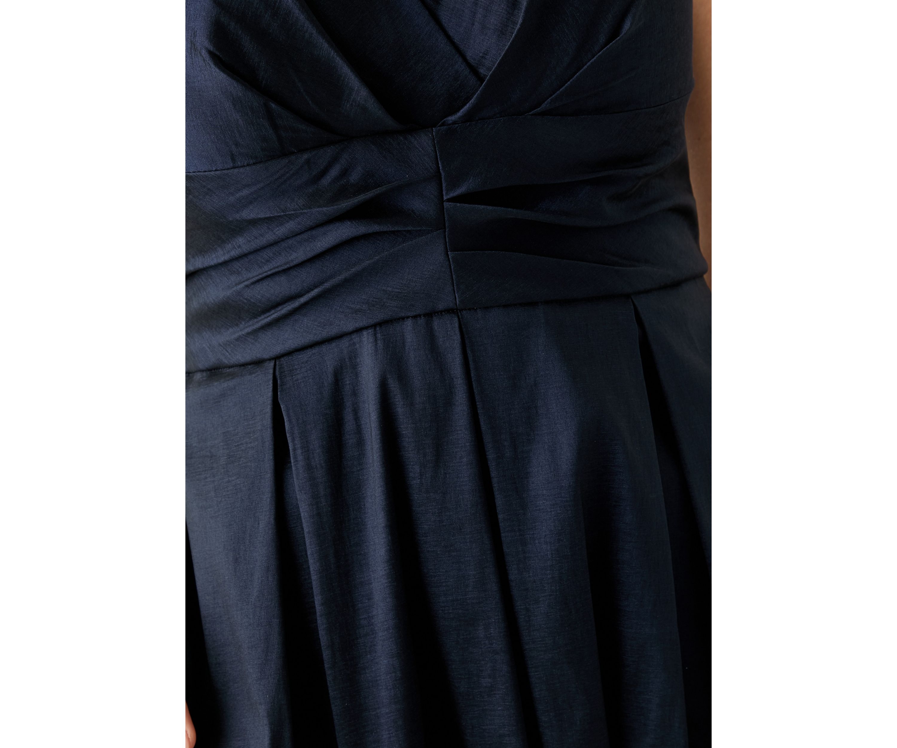 Womens Sleeveless Long Stretch Taffeta Dress