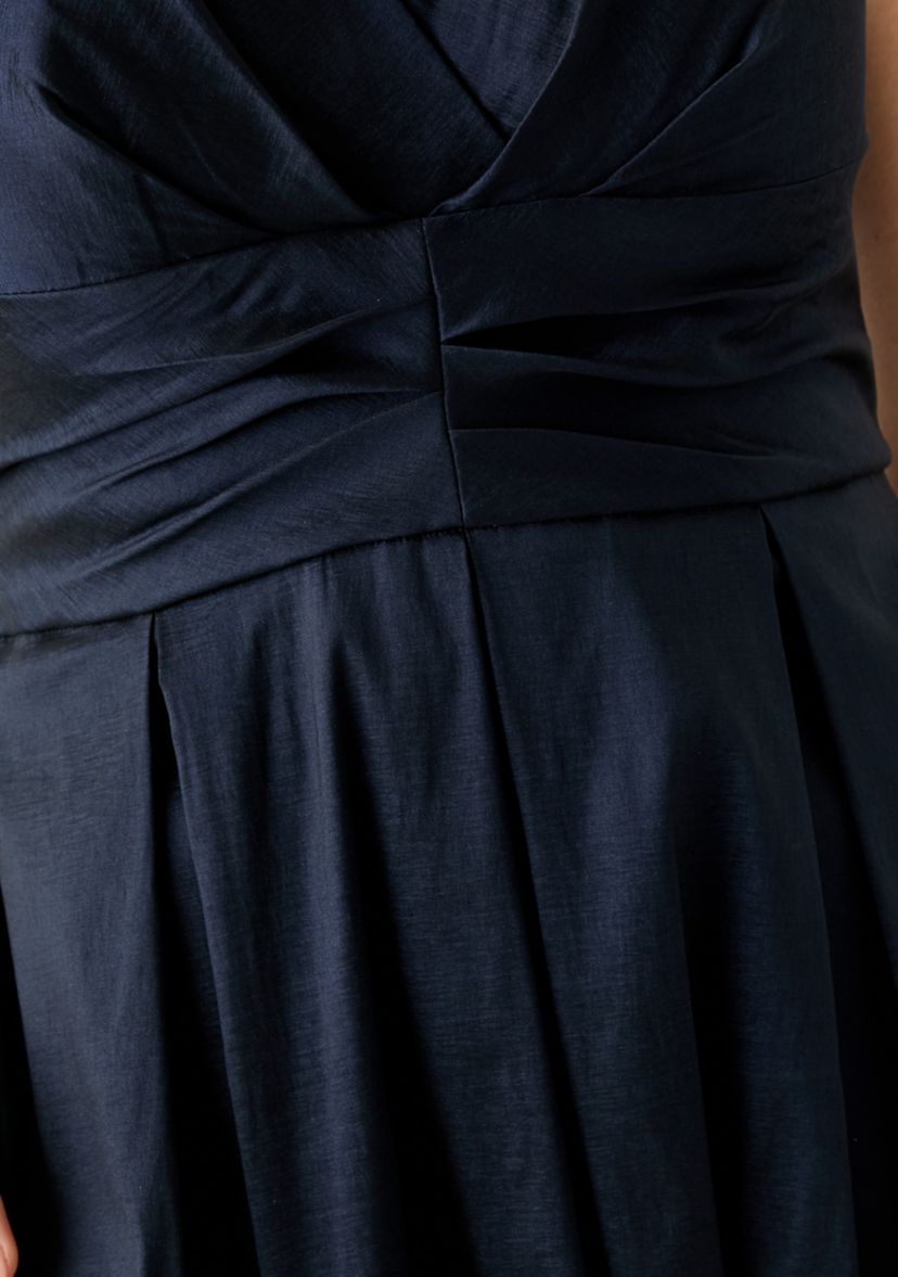 Womens Sleeveless Long Stretch Taffeta Dress