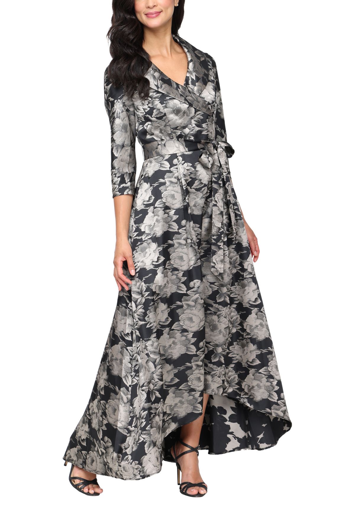 Womens Long Printed Jacquard Shirt Dress