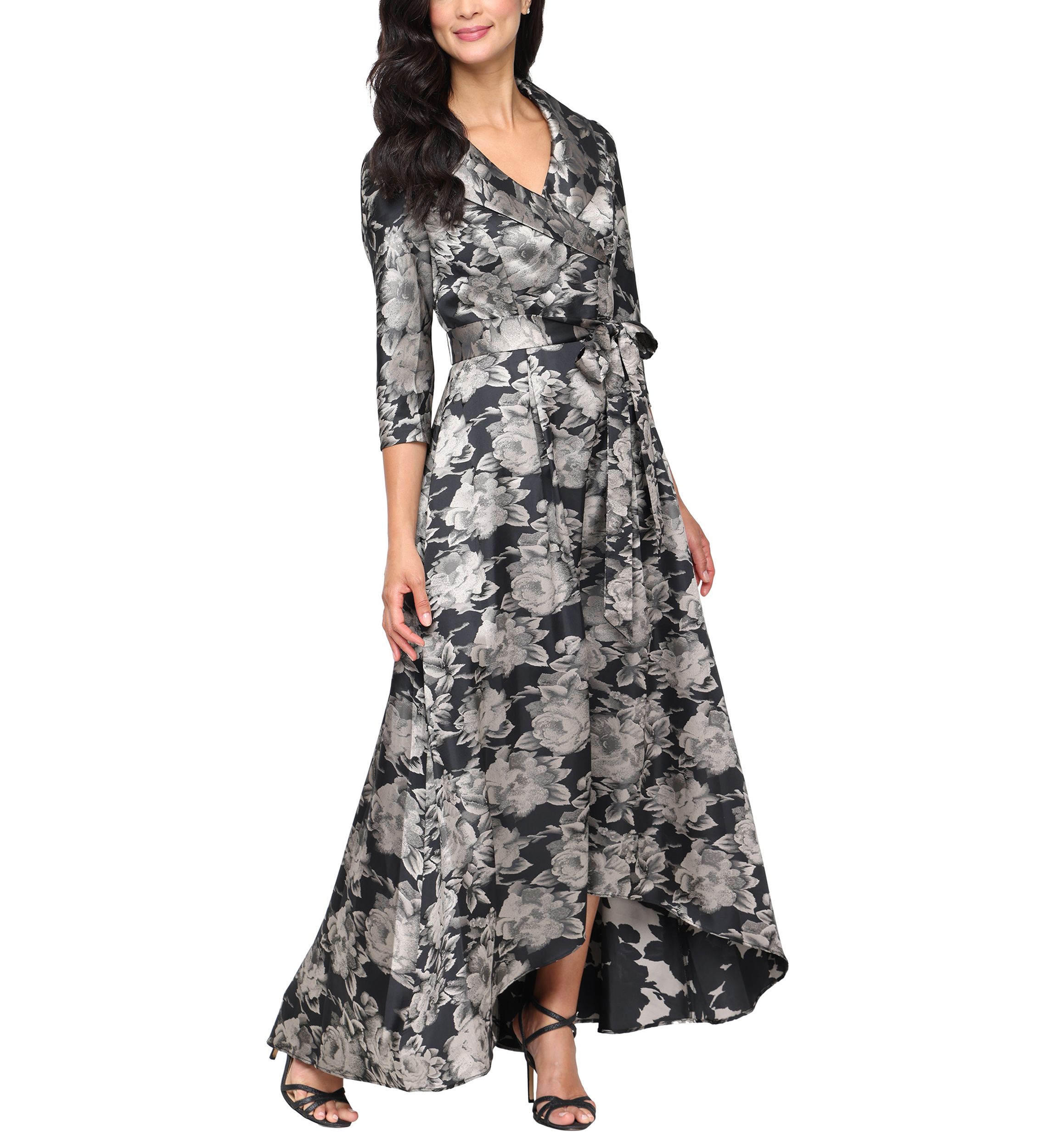 Womens Long Printed Jacquard Shirt Dress