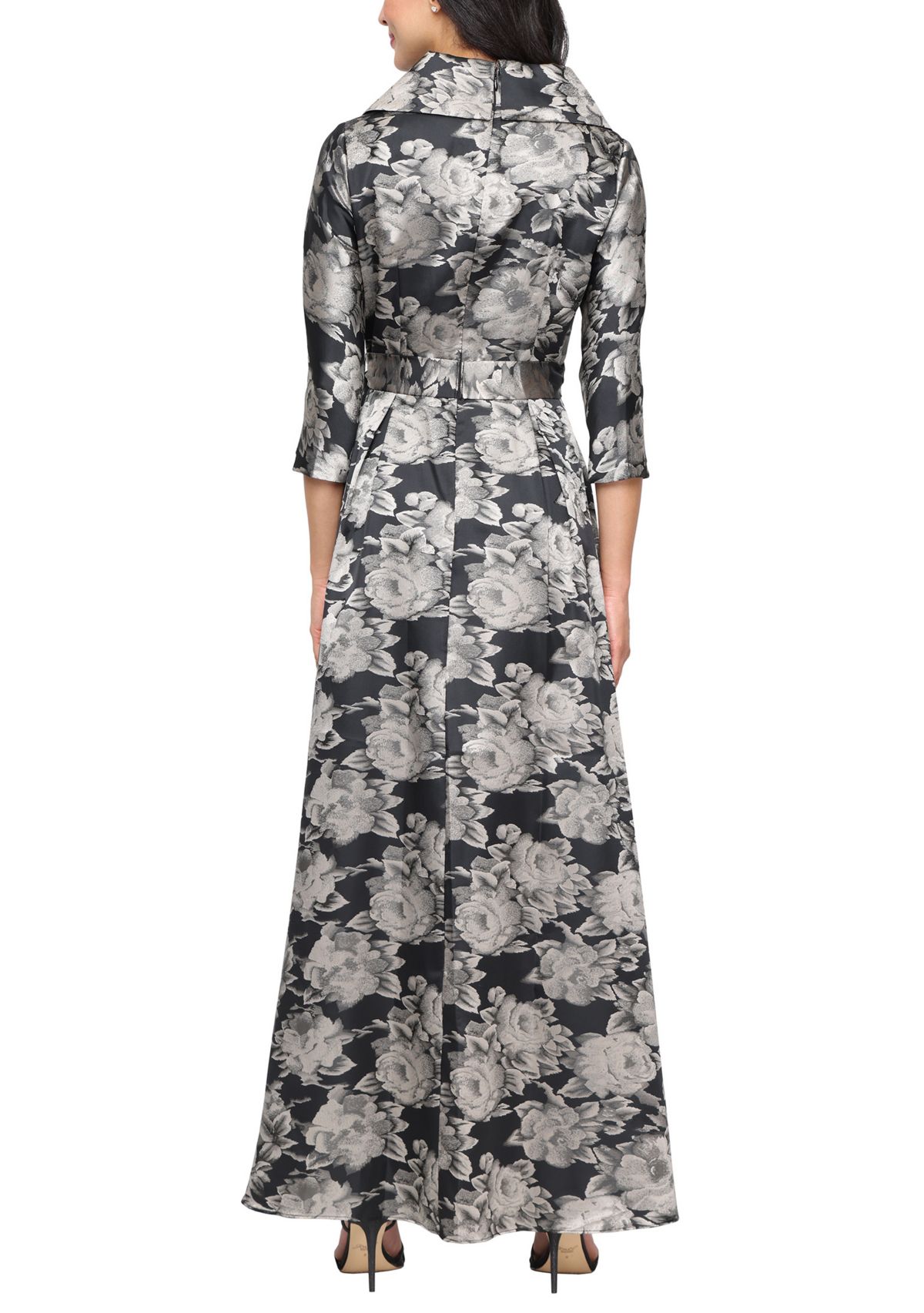 Womens Long Printed Jacquard Shirt Dress