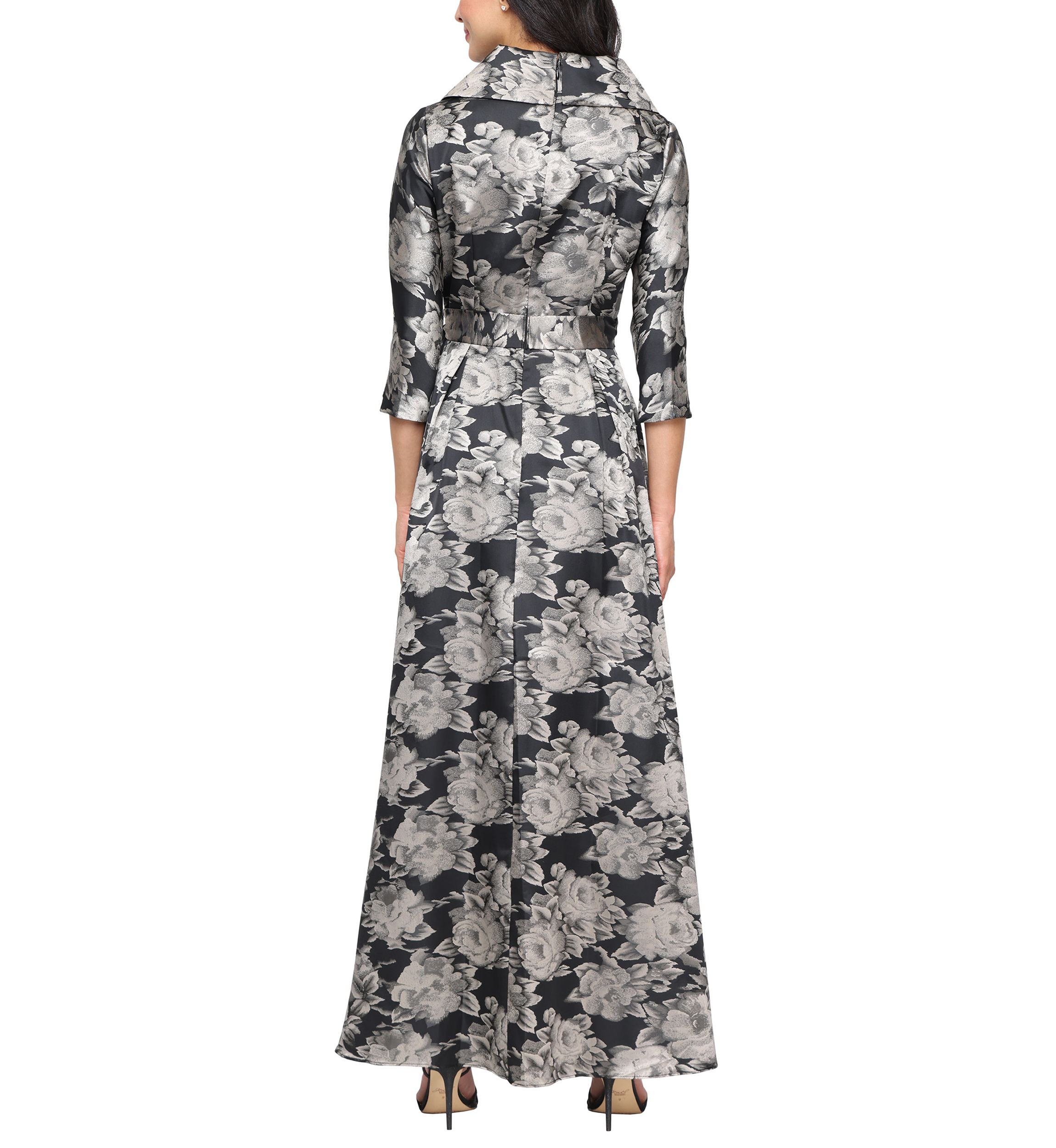 Womens Long Printed Jacquard Shirt Dress