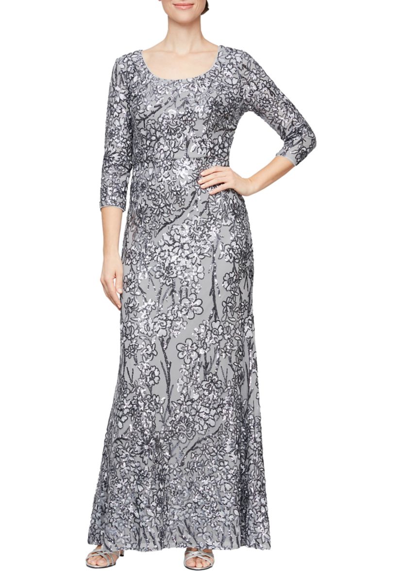 Womens Long Dress with Sequin Detail