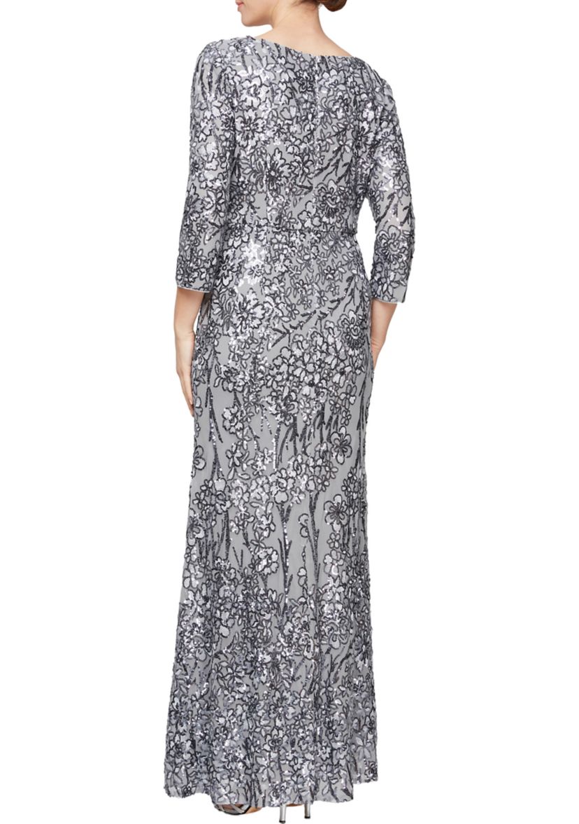 Womens Long Dress with Sequin Detail