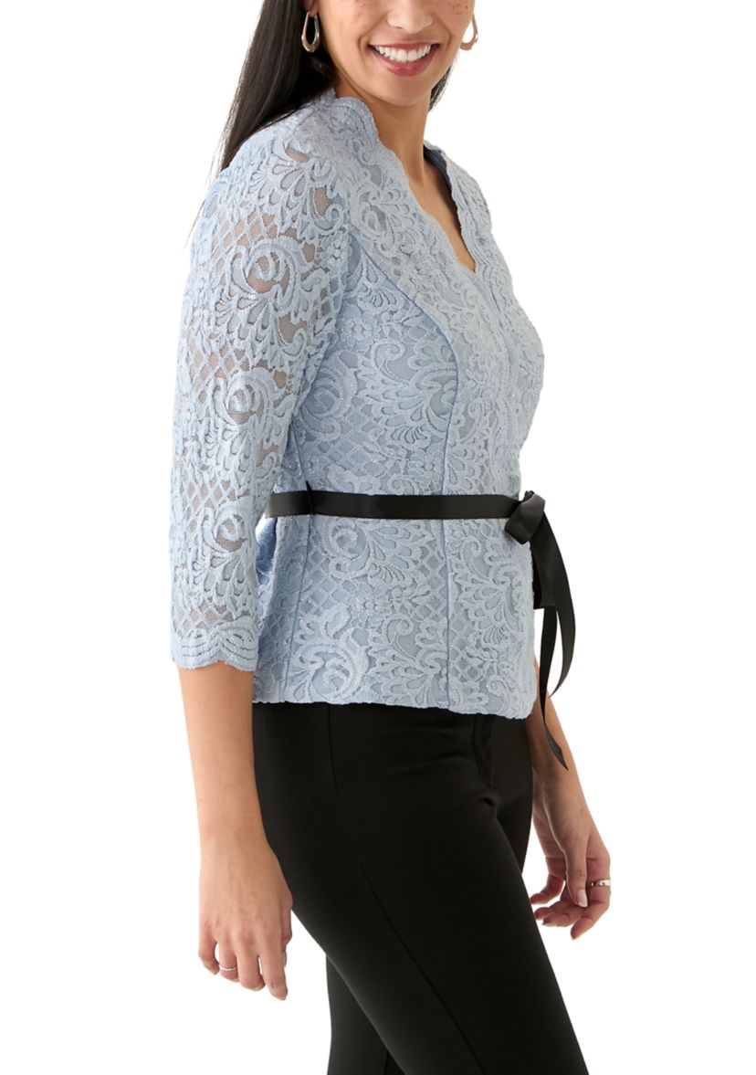 Womens Lace Bow Top