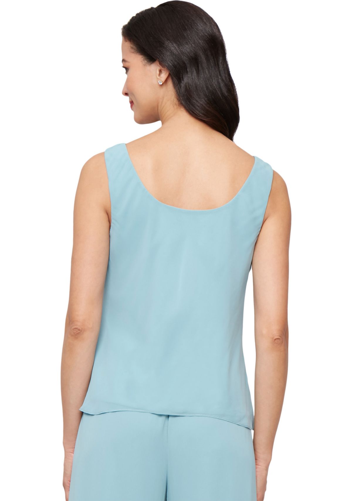 Womens 3/4 Sleeve Printed Mandarin Neck Twinset Top