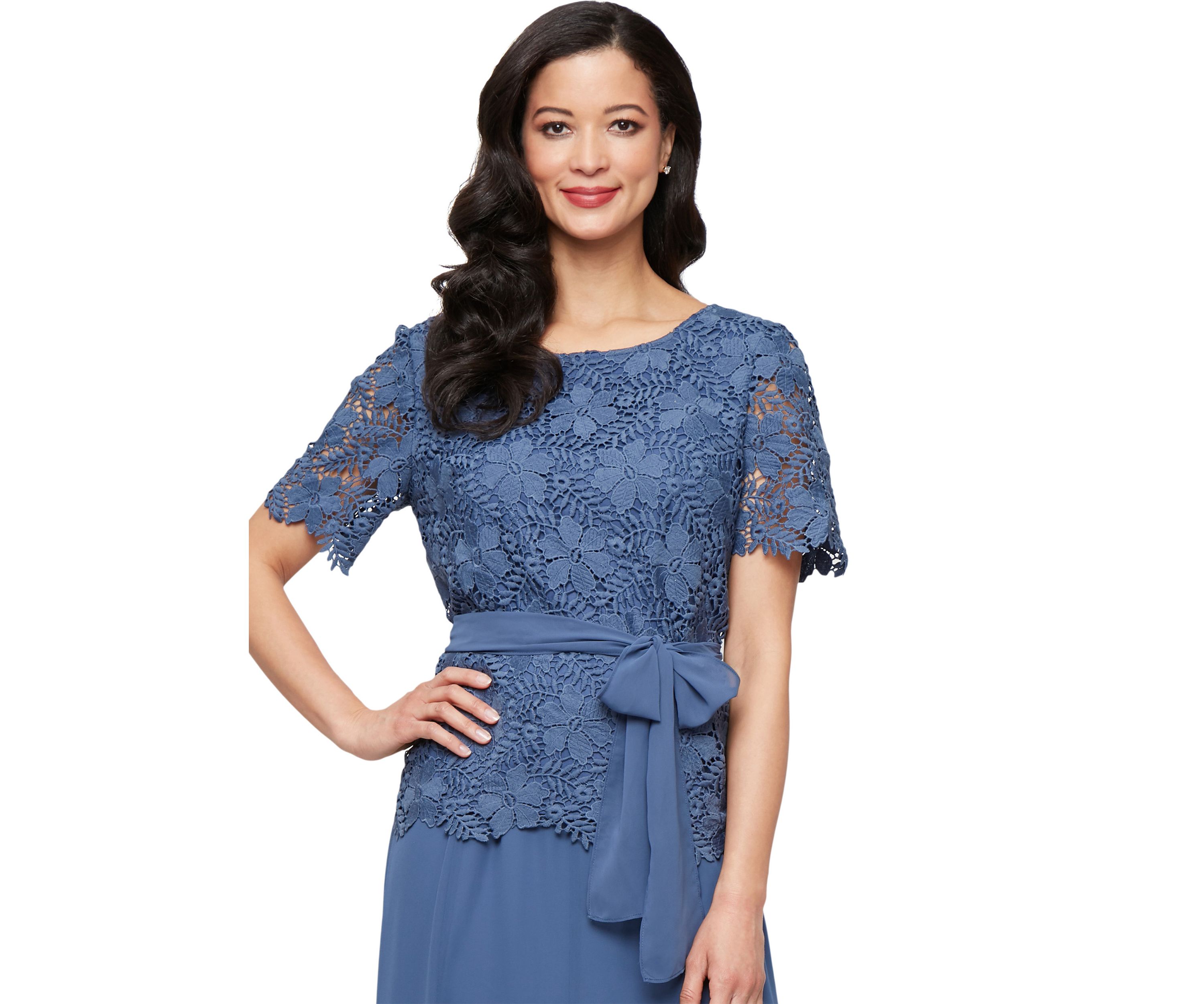 Womens Short Sleeve Lace Blouse