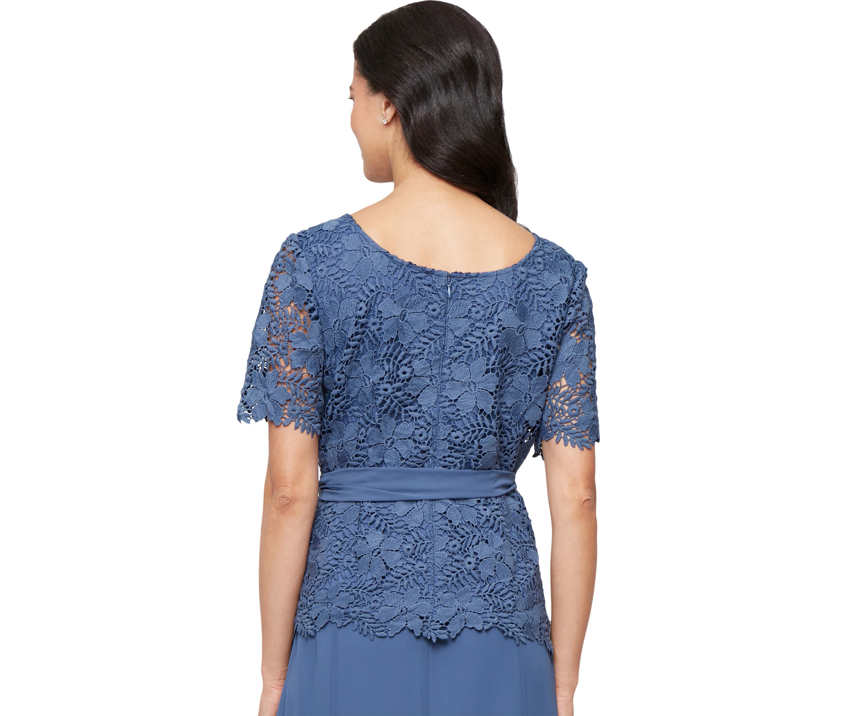 Womens Short Sleeve Lace Blouse