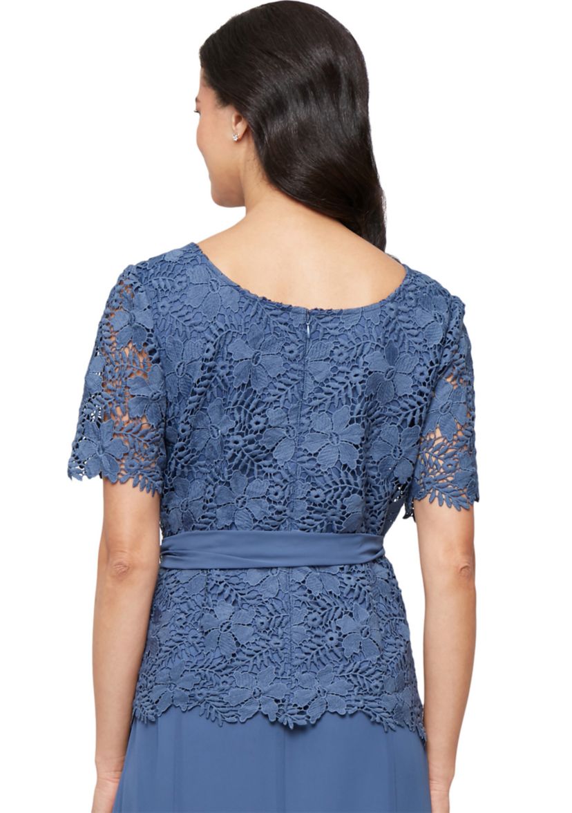 Womens Short Sleeve Lace Blouse