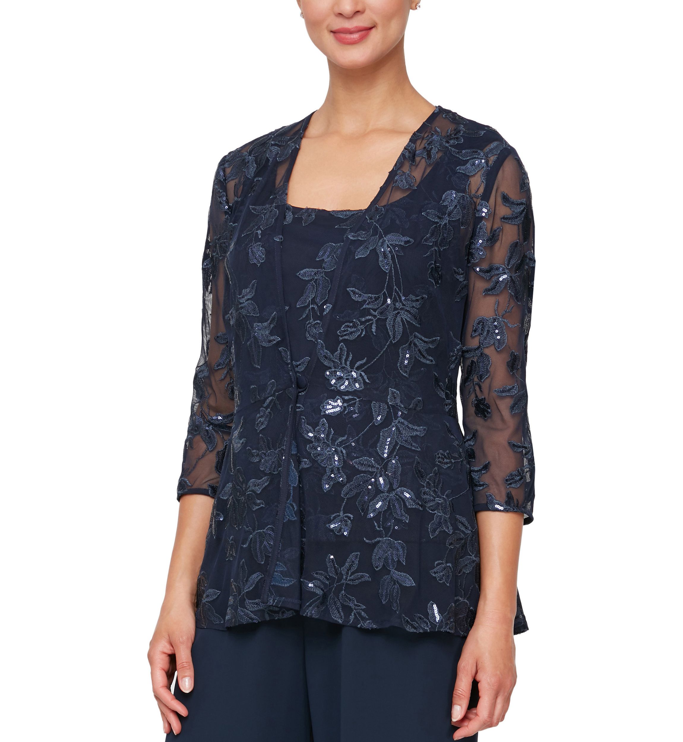 Womens Embroidered Twinset with Jacket