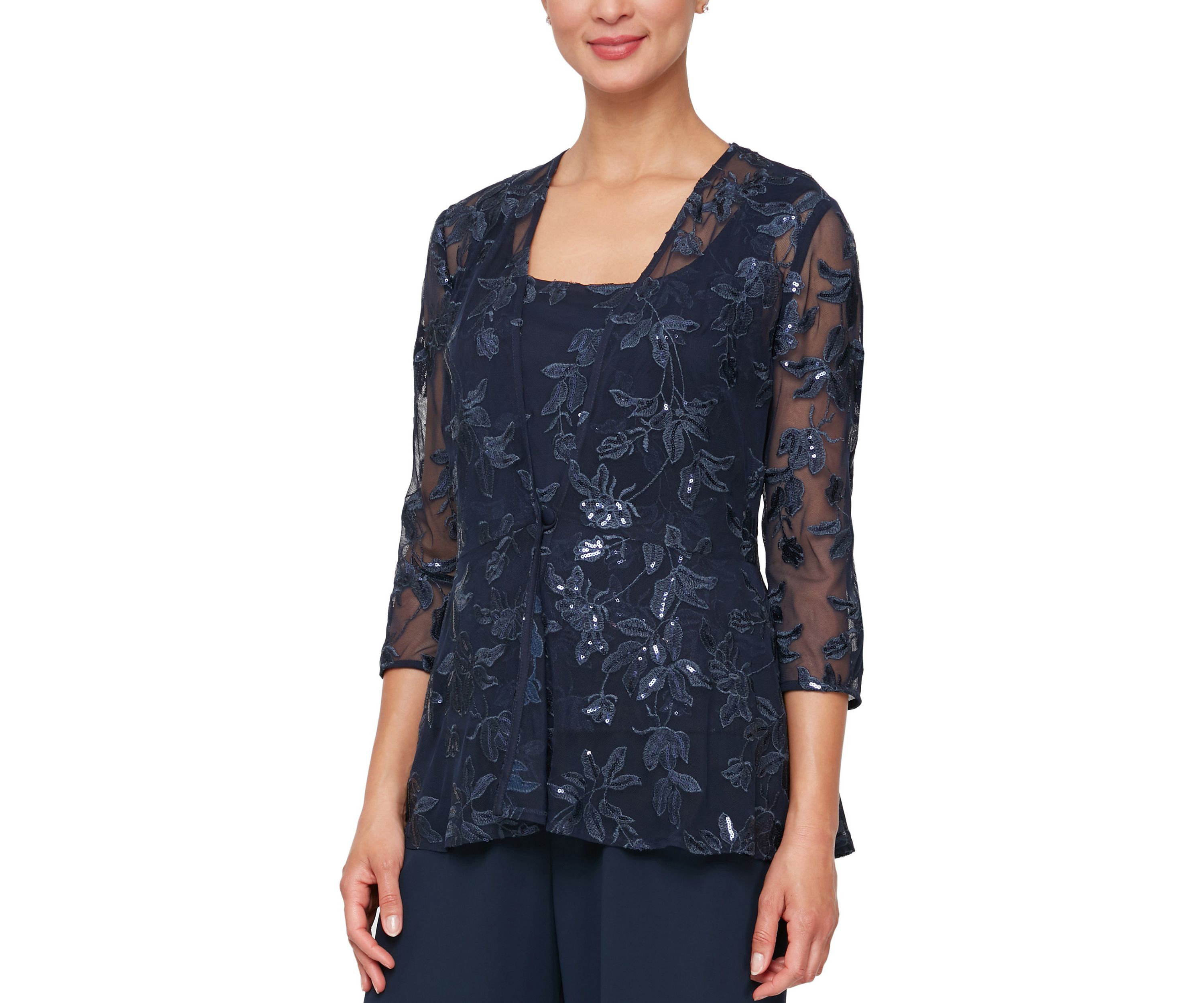 Womens Embroidered Twinset with Jacket