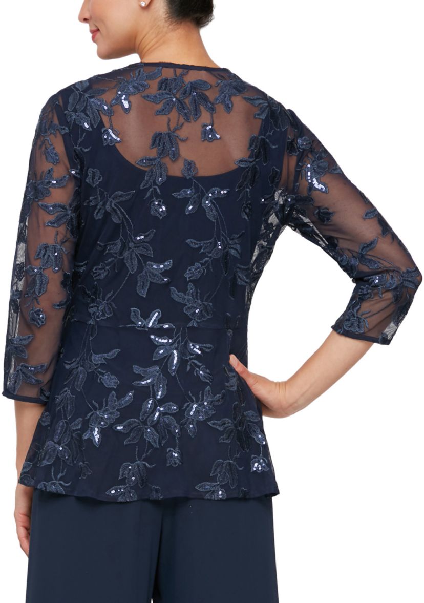 Womens Embroidered Twinset with Jacket