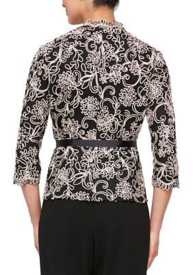 Women's 3/4 Sleeve Embroidered Blouse