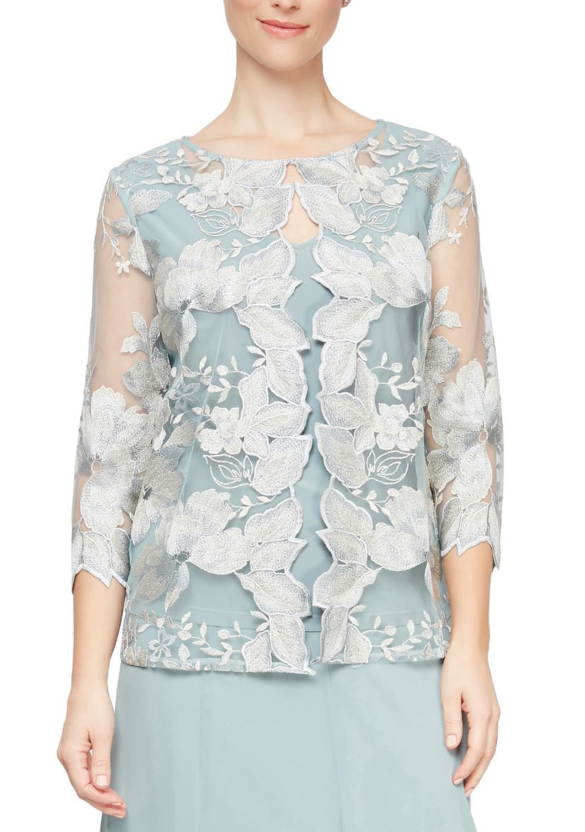 Womens Mock Twinset with Hook Neck Closure