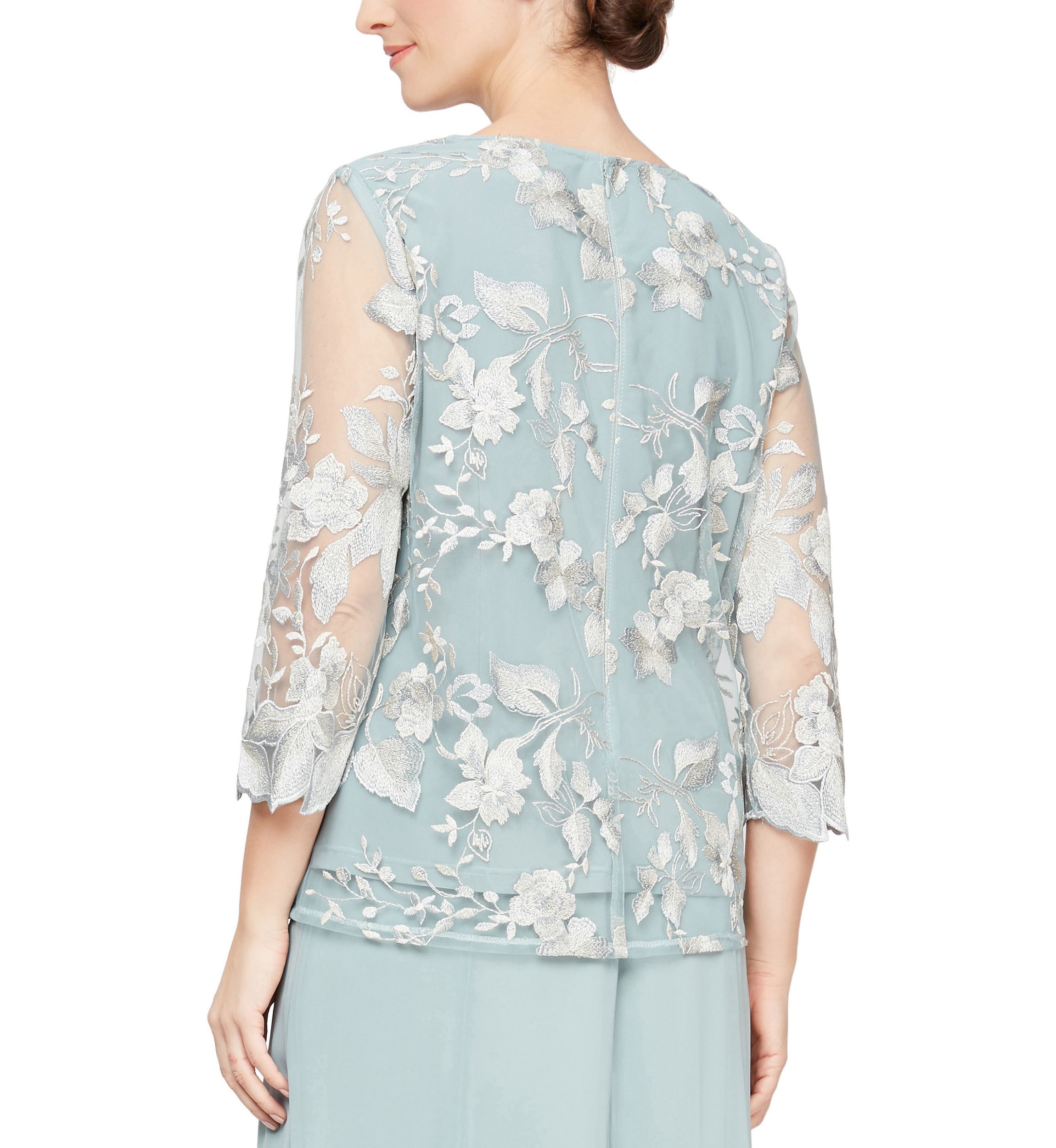 Womens Mock Twinset with Hook Neck Closure