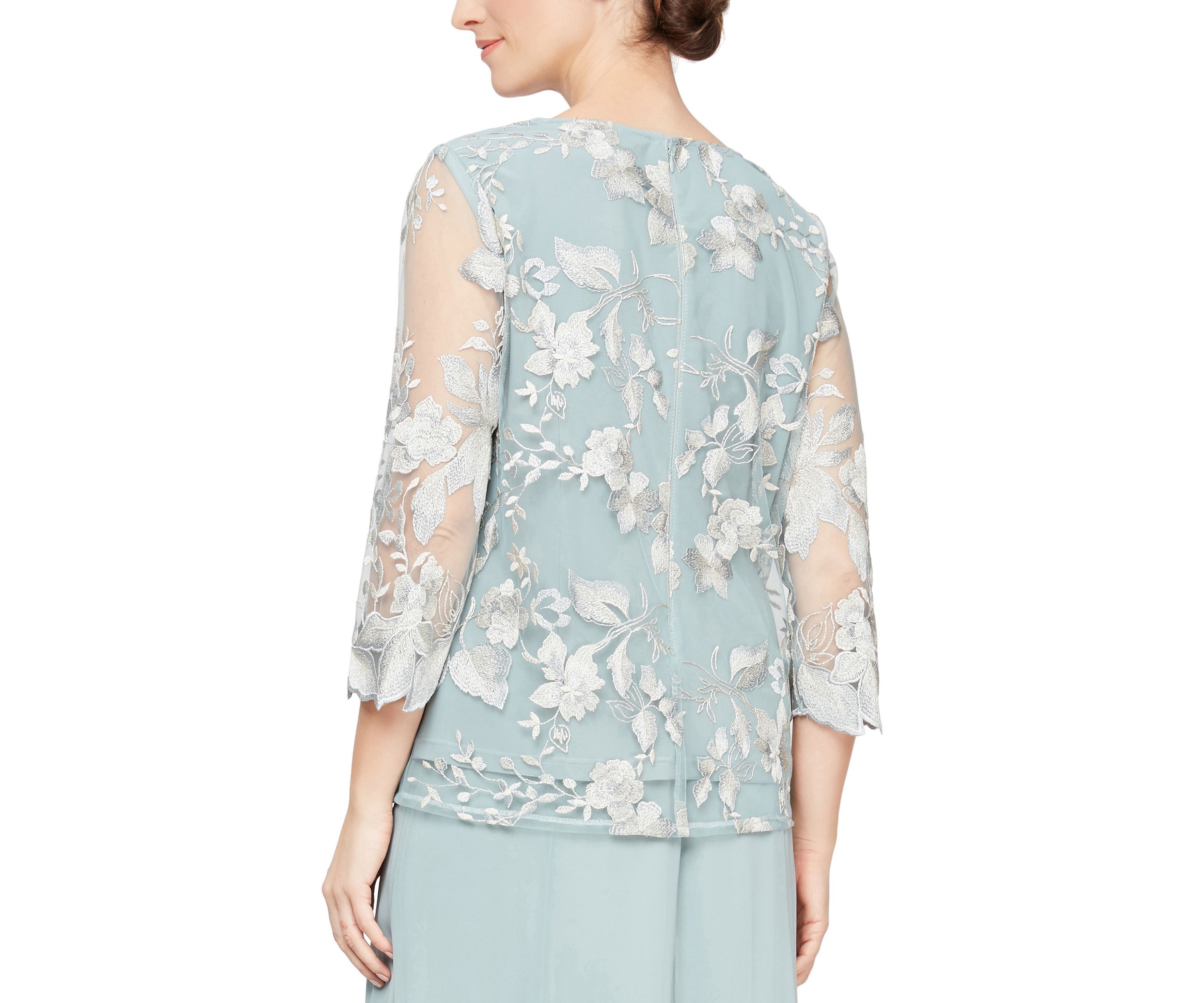 Womens Mock Twinset with Hook Neck Closure