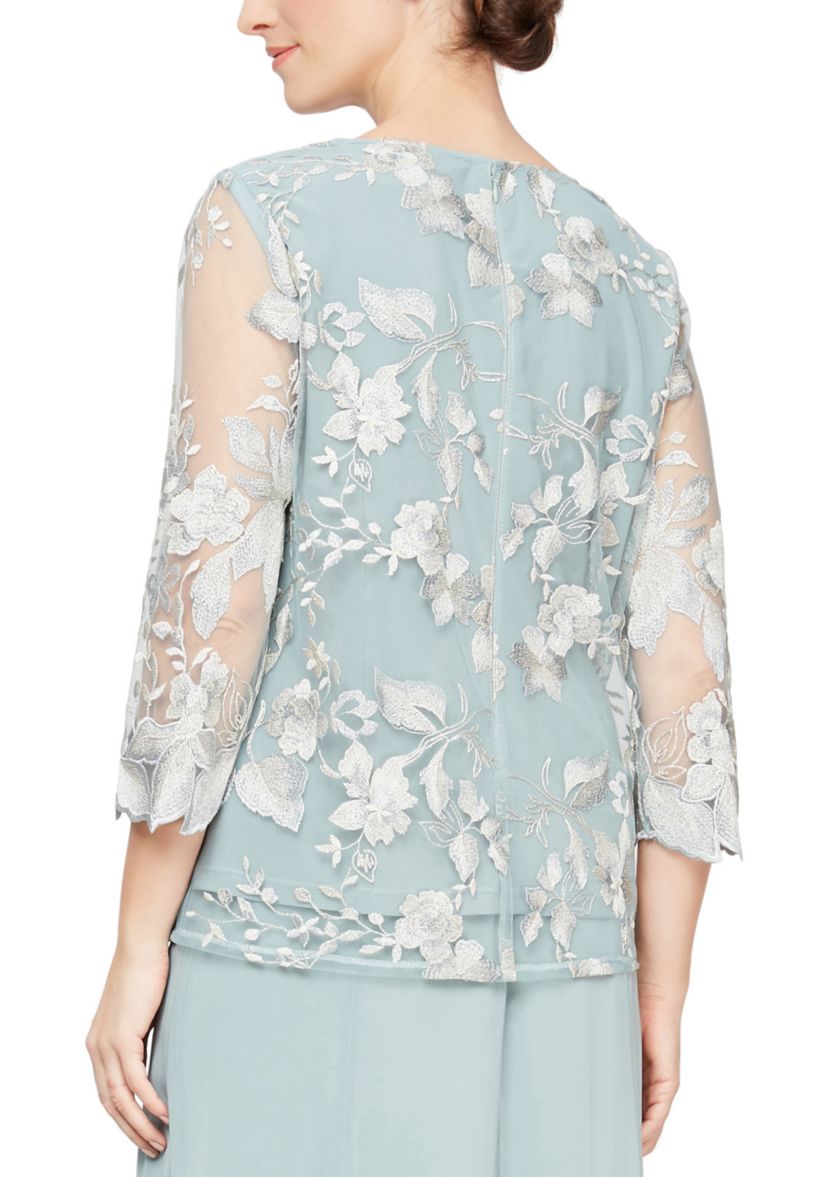 Womens Mock Twinset with Hook Neck Closure