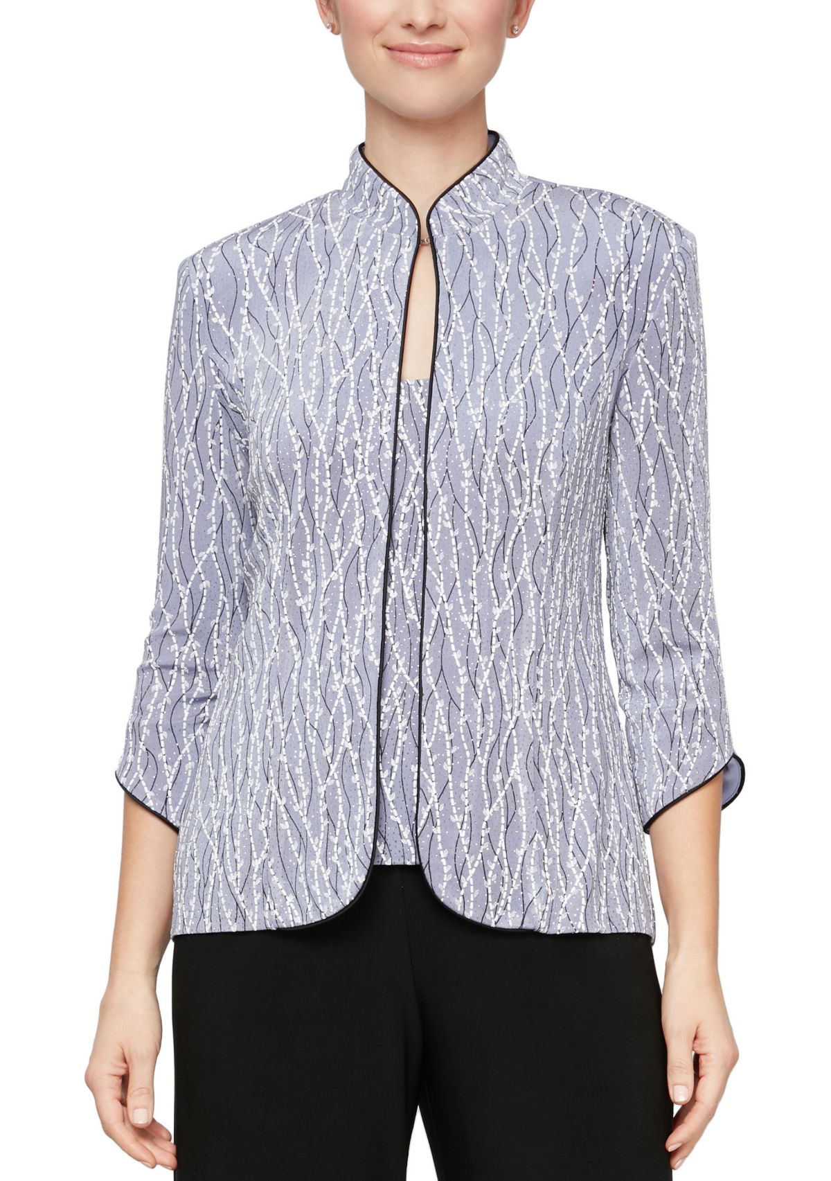 Printed Mandarin Neck Twinset