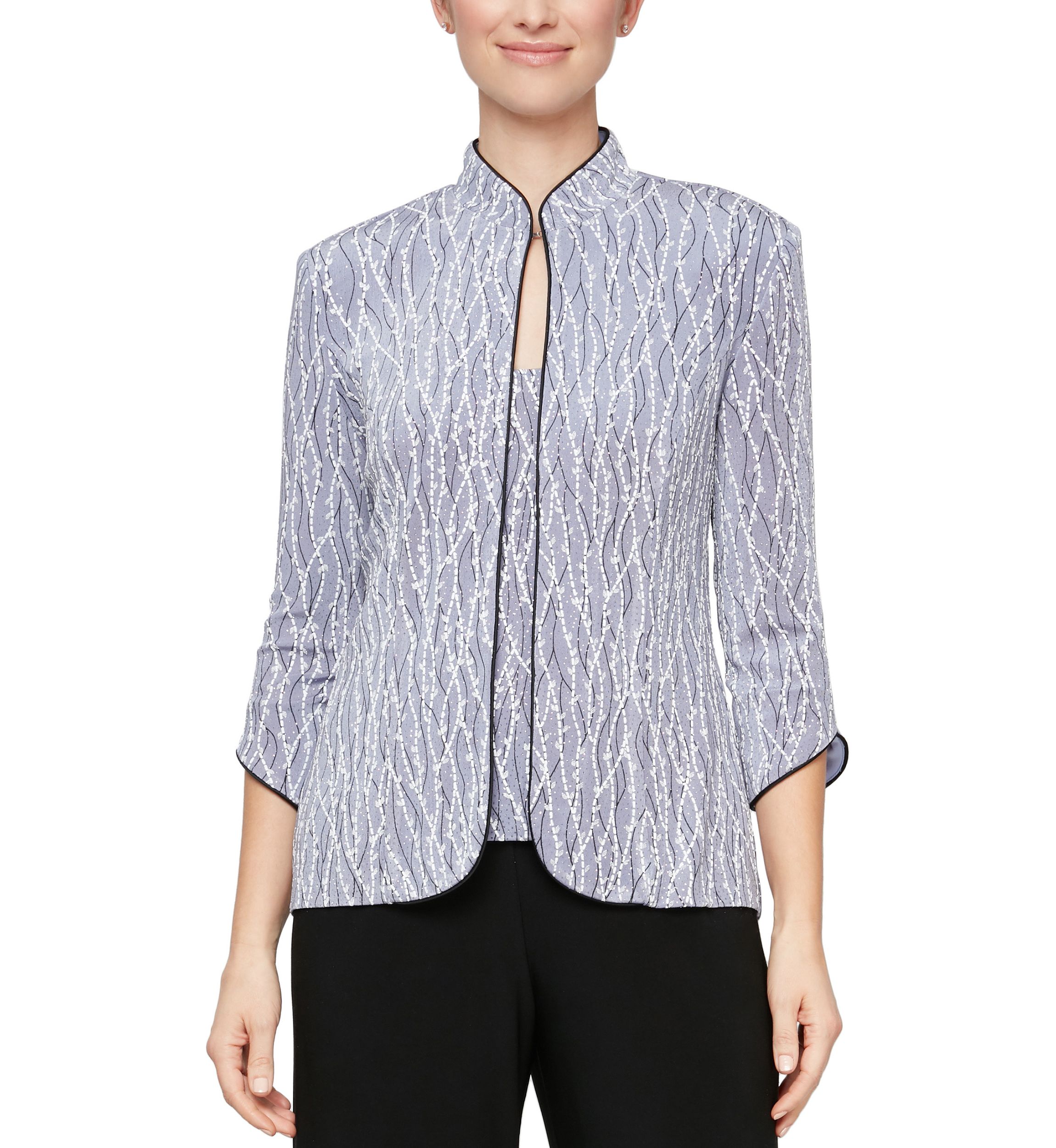Printed Mandarin Neck Twinset