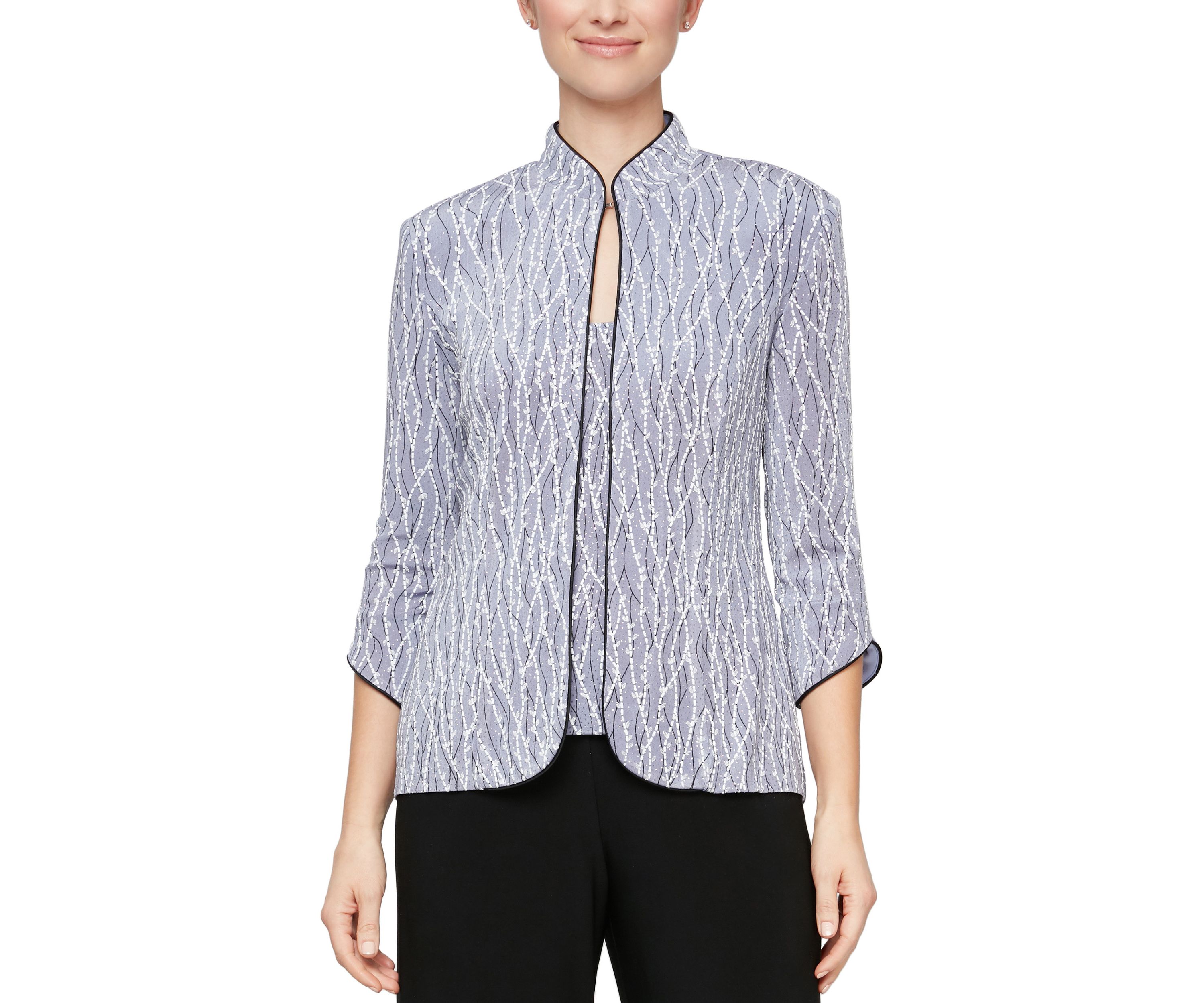 Printed Mandarin Neck Twinset