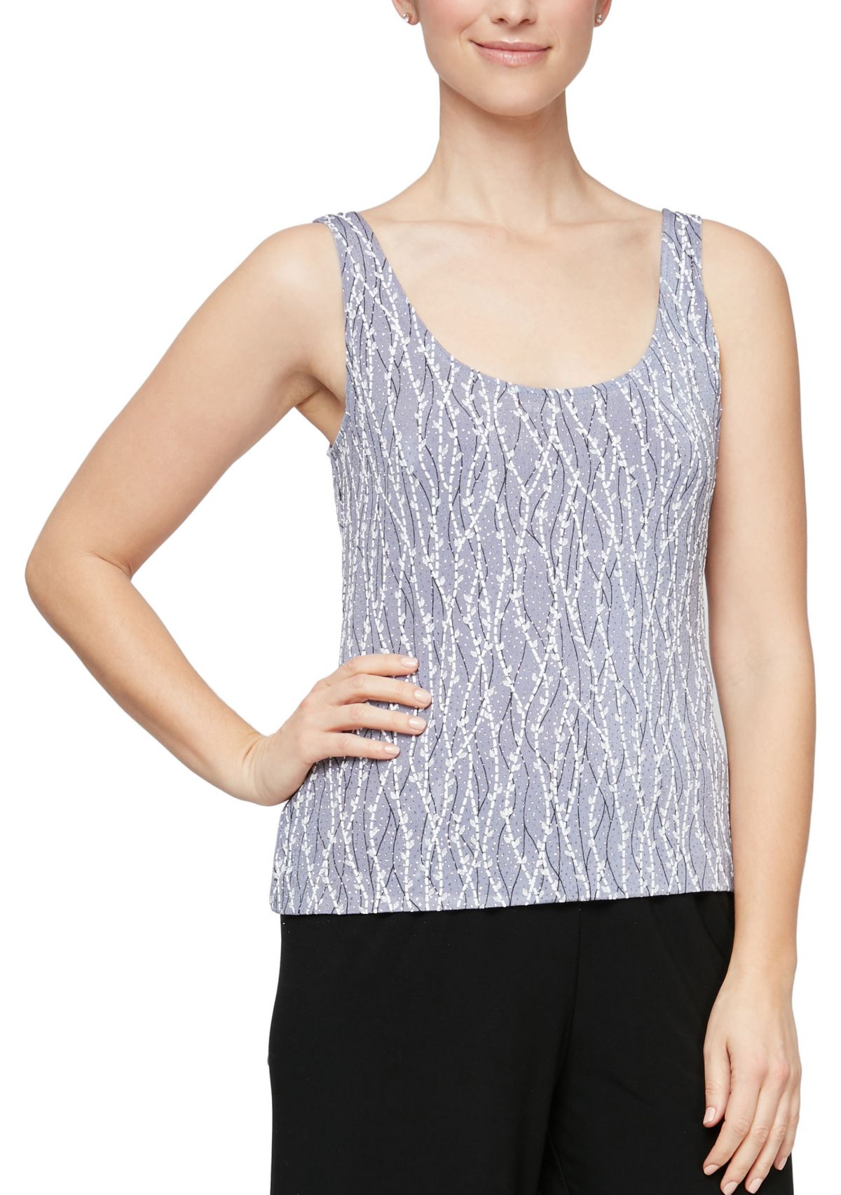 Printed Mandarin Neck Twinset