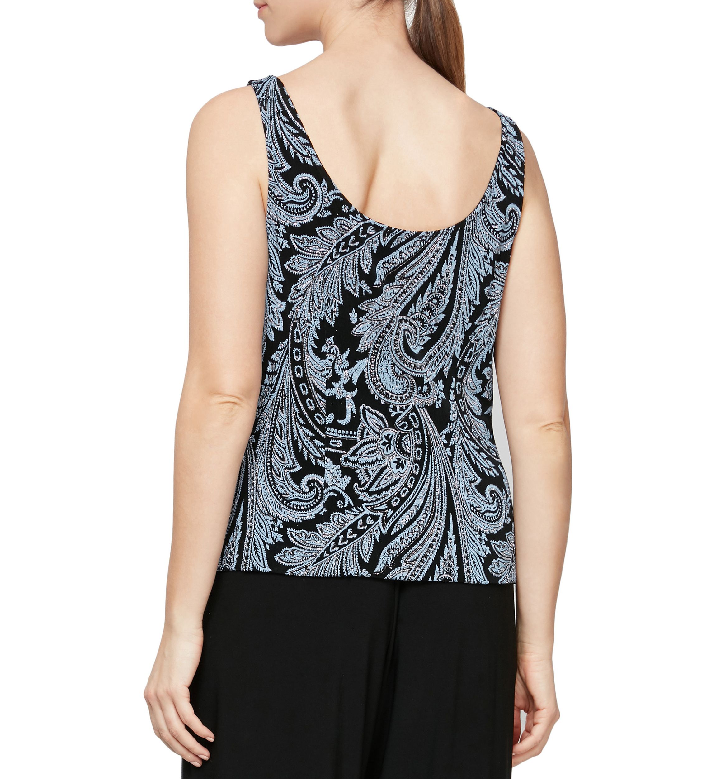 Womens Printed Twinset with Scoop Neck Tank