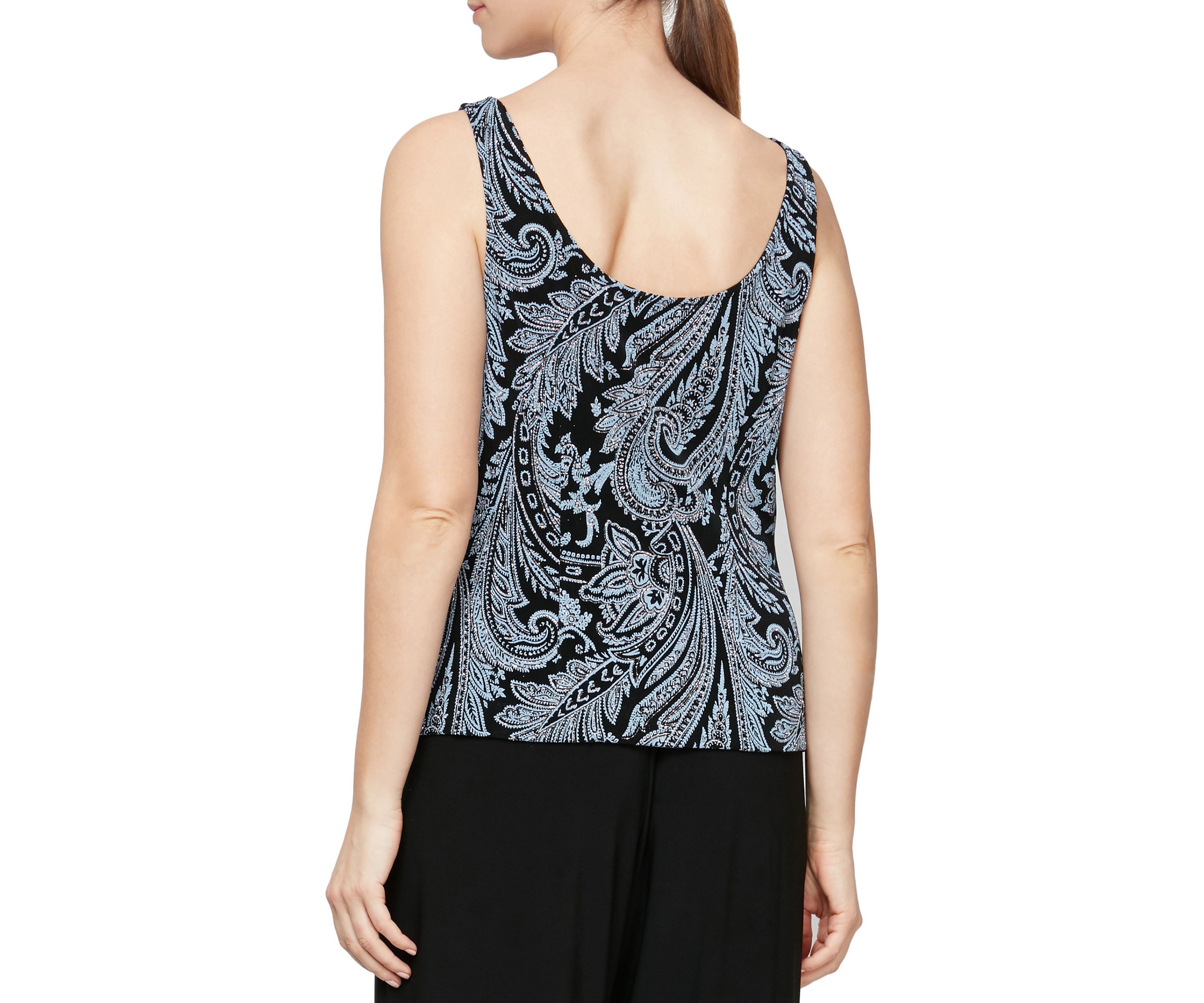 Womens Printed Twinset with Scoop Neck Tank