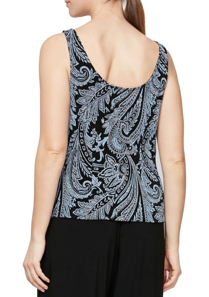 Womens Printed Twinset with Scoop Neck Tank