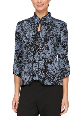 Alex Evenings Women's Printed Mandarin Neck Twinset | belk