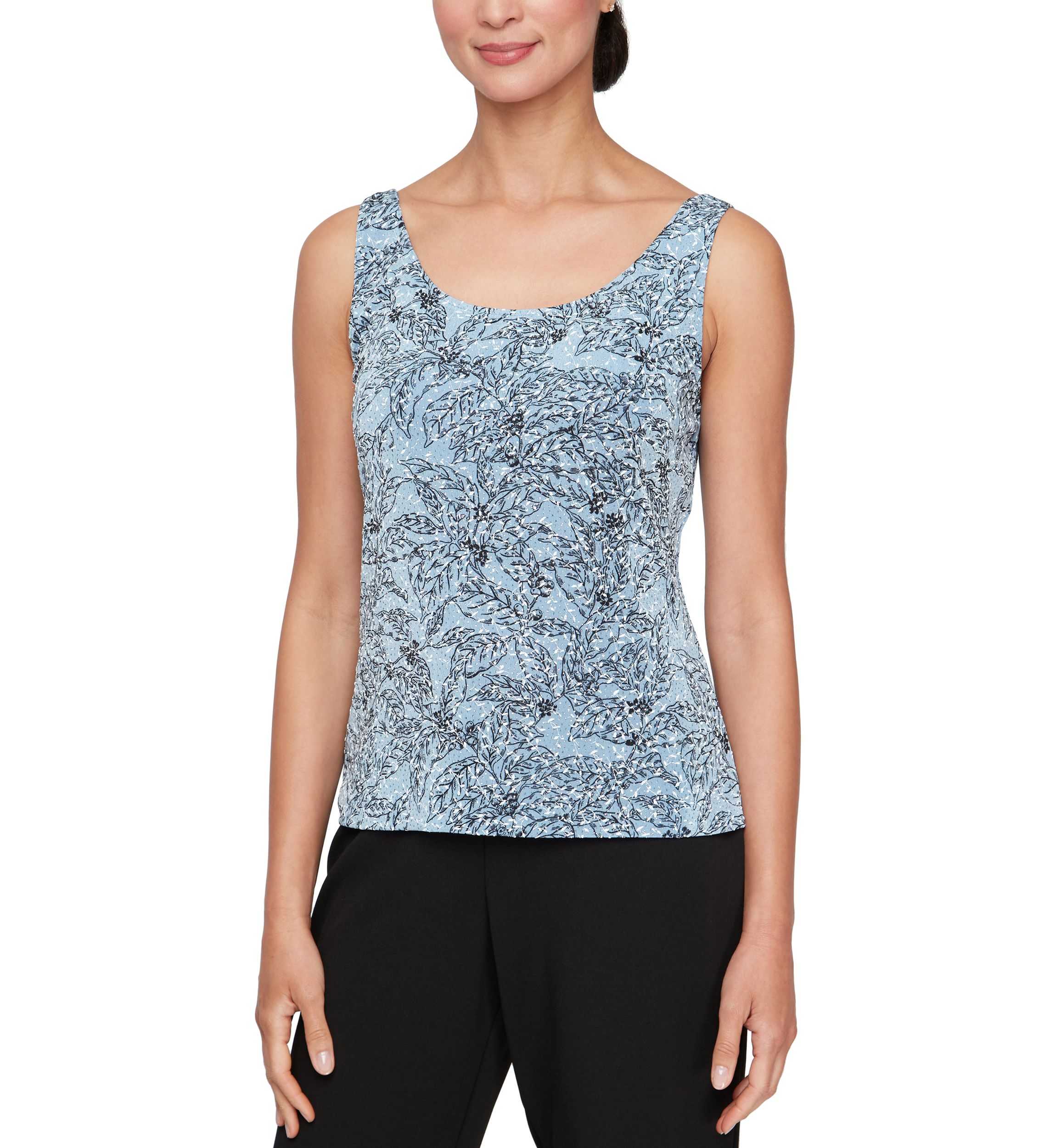 Womens 3/4 Sleeve Printed Twinset Top 
